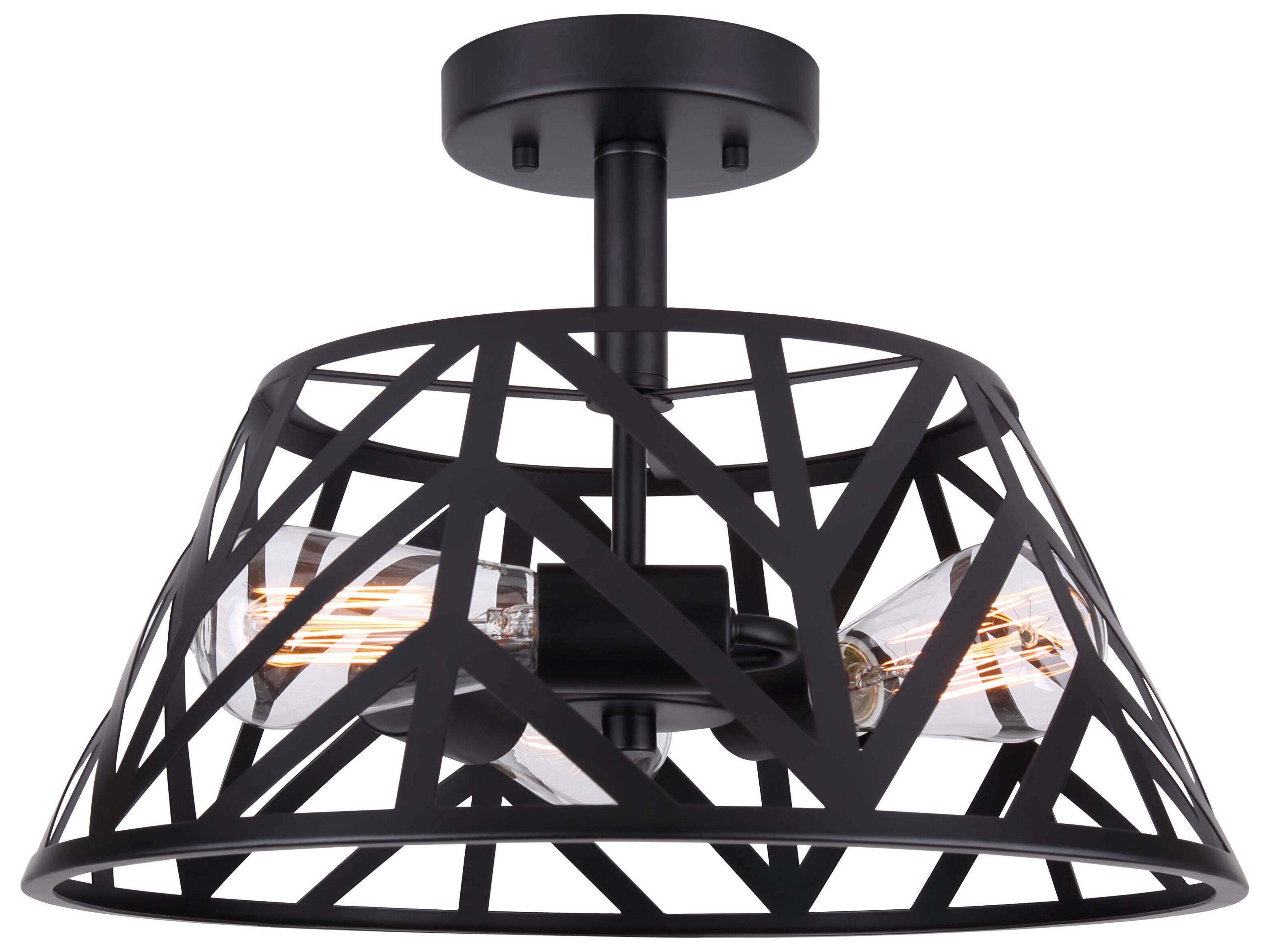 Maud 3 -light Black Semi Flush Mount