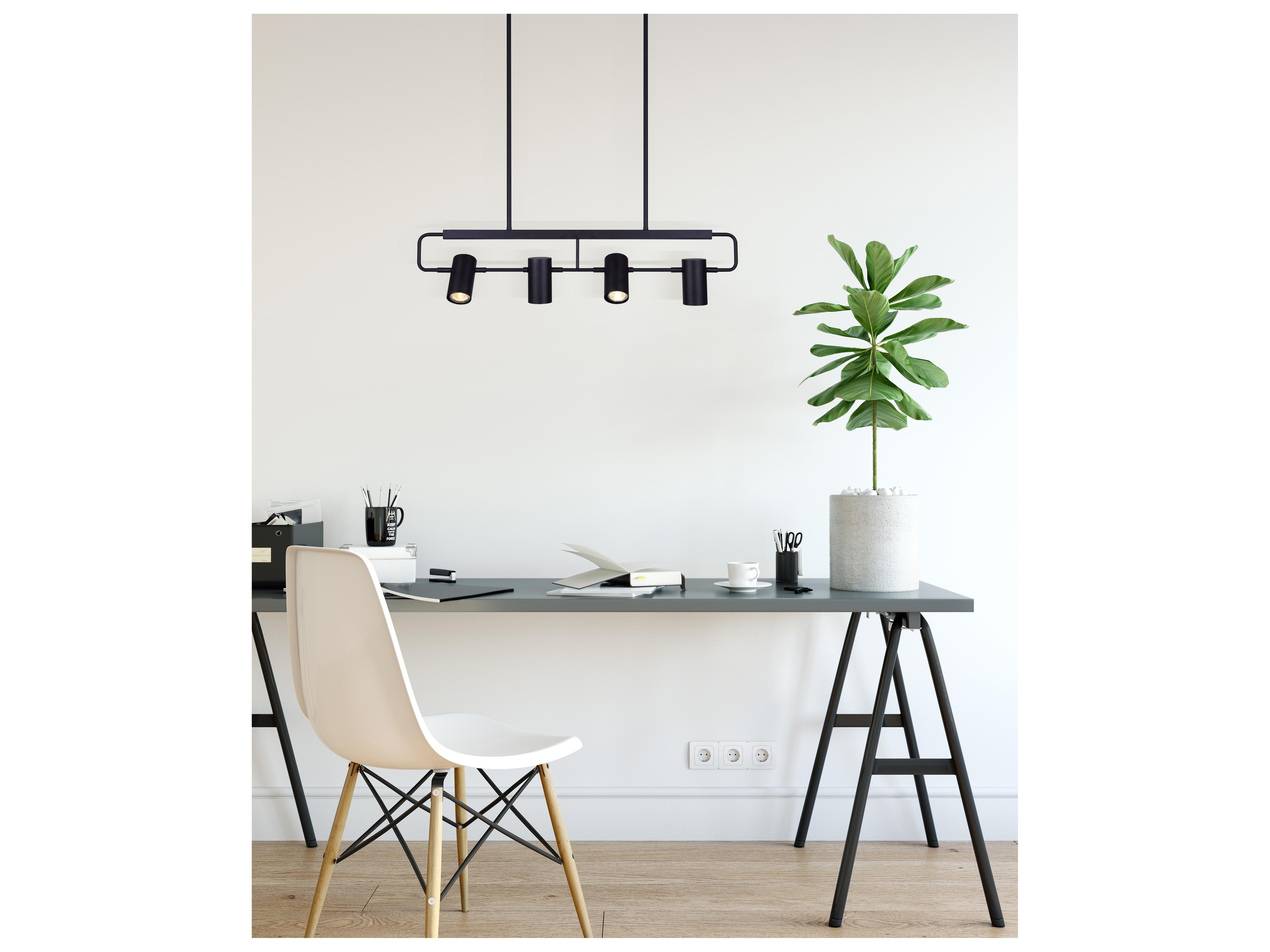 Canarm Leal 4 -light Black Cylinder Linear Track & Rail Light