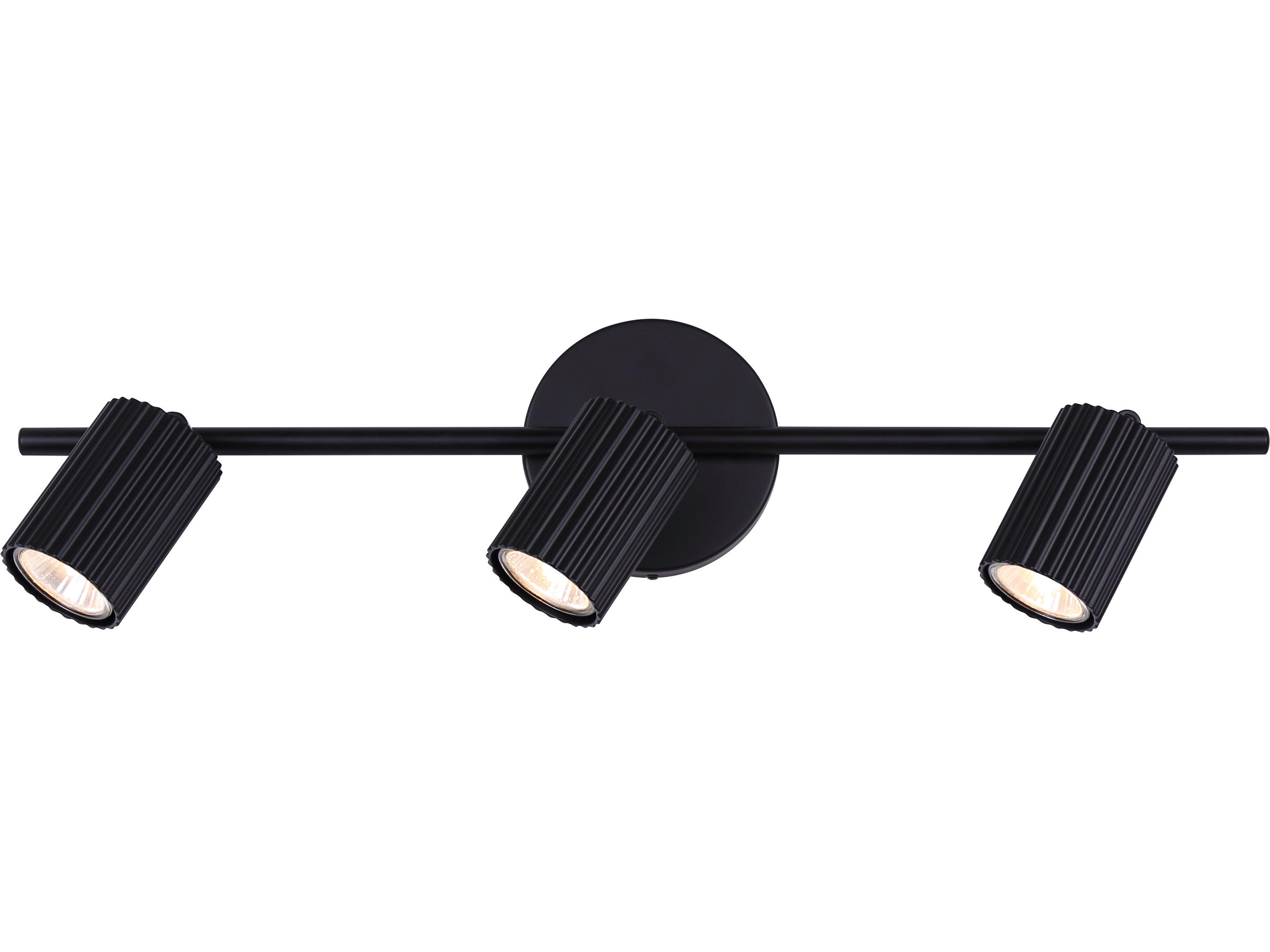 Rexton 3 -light Black LED Cylinder Track & Rail Light