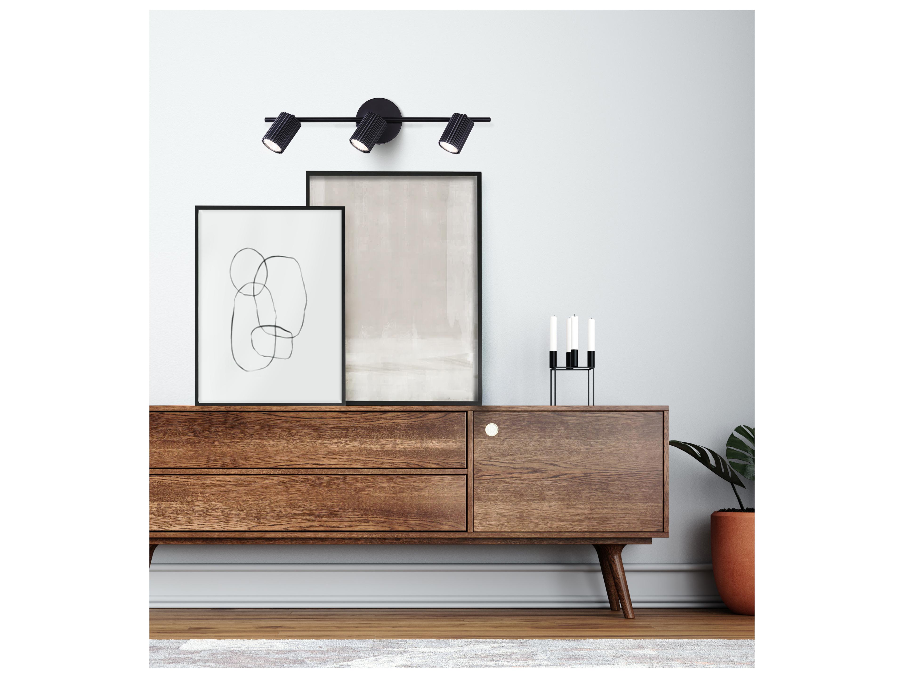 Canarm Rexton 3 -light Black LED Cylinder Track & Rail Light