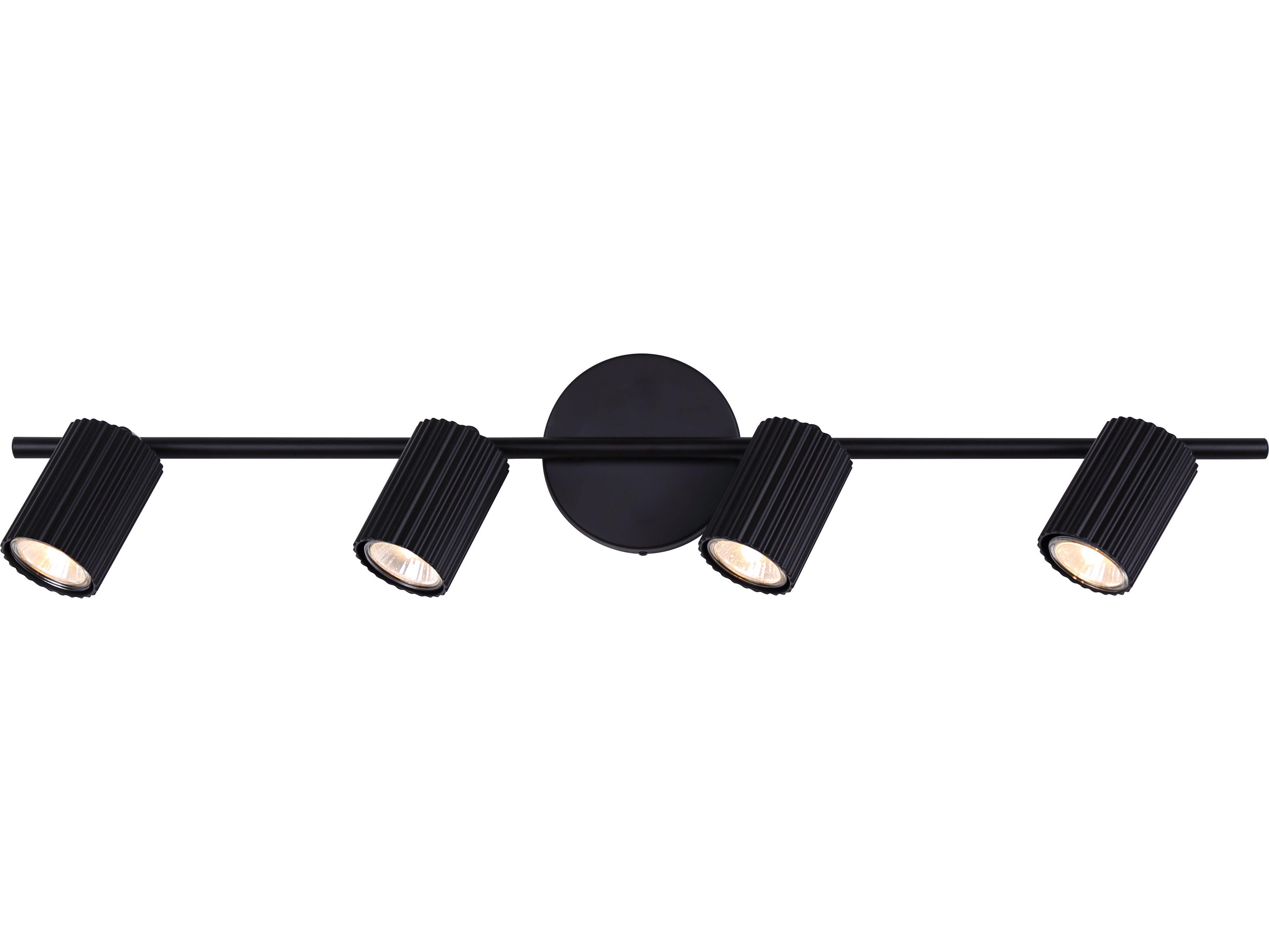Rexton 4 -light Black LED Cylinder Track & Rail Light