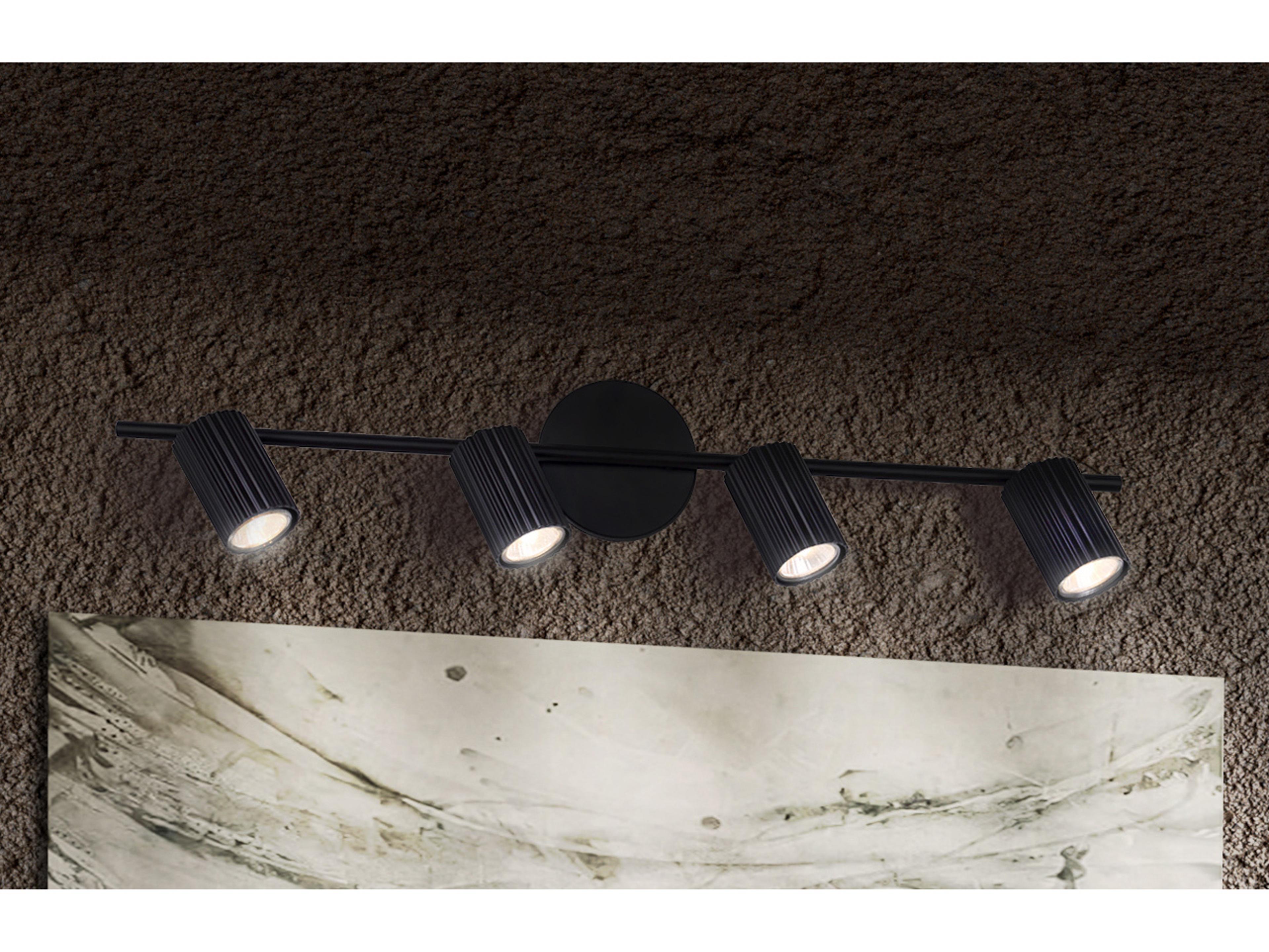 Canarm Rexton 4 -light Black LED Cylinder Track & Rail Light