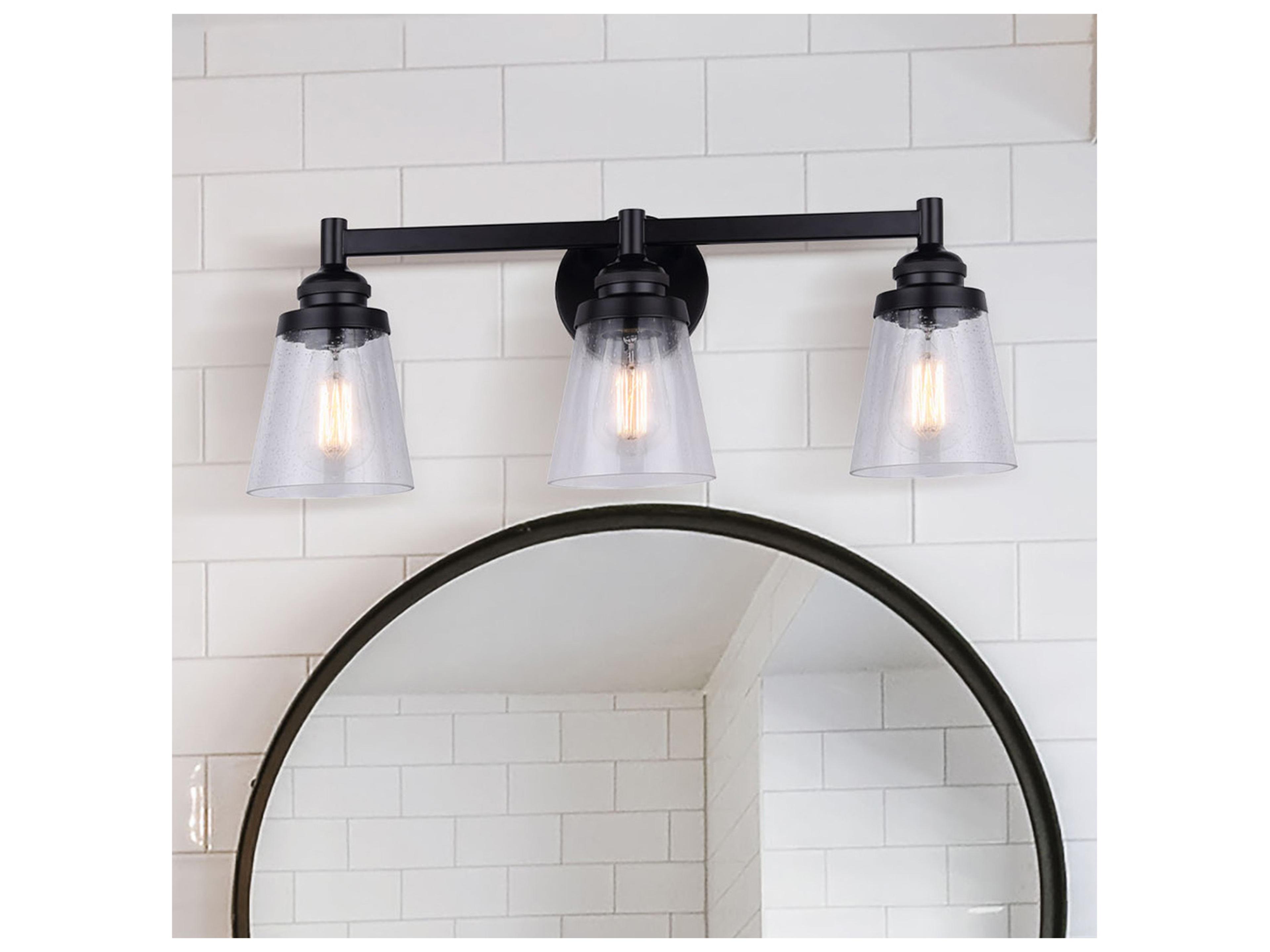 Canarm Declan 3 -light Black Vanity Light