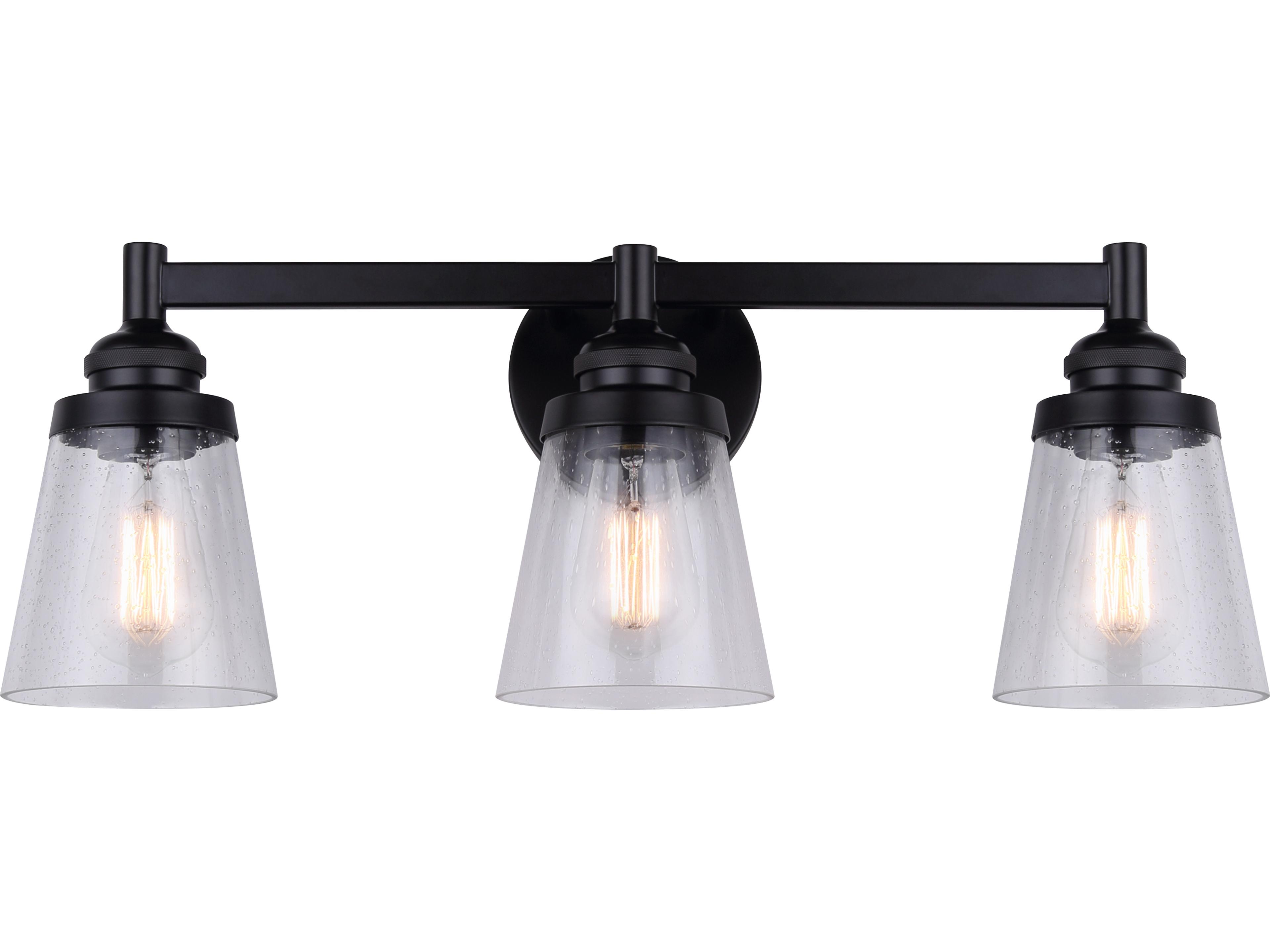 Canarm Declan 3 -light Black Vanity Light