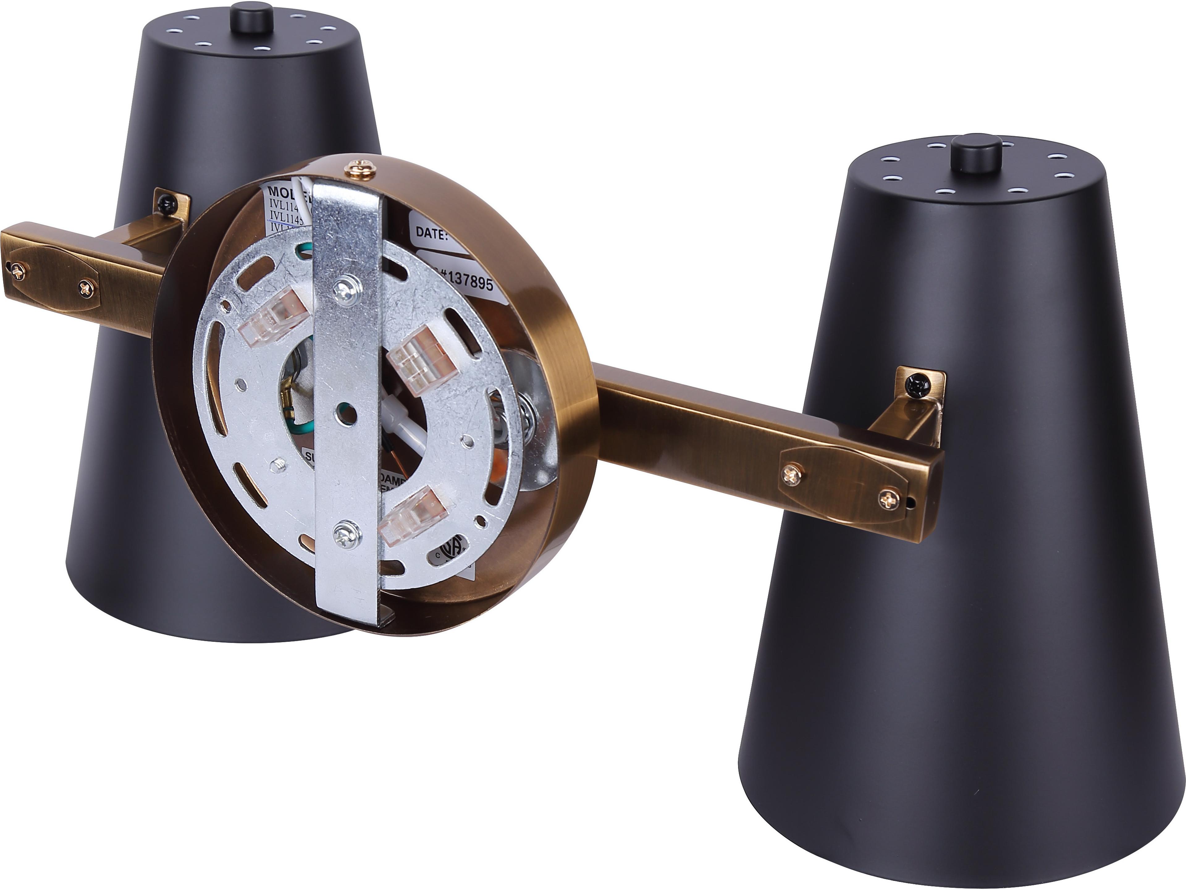 Canarm Harken 2 -light Black Vanity Light