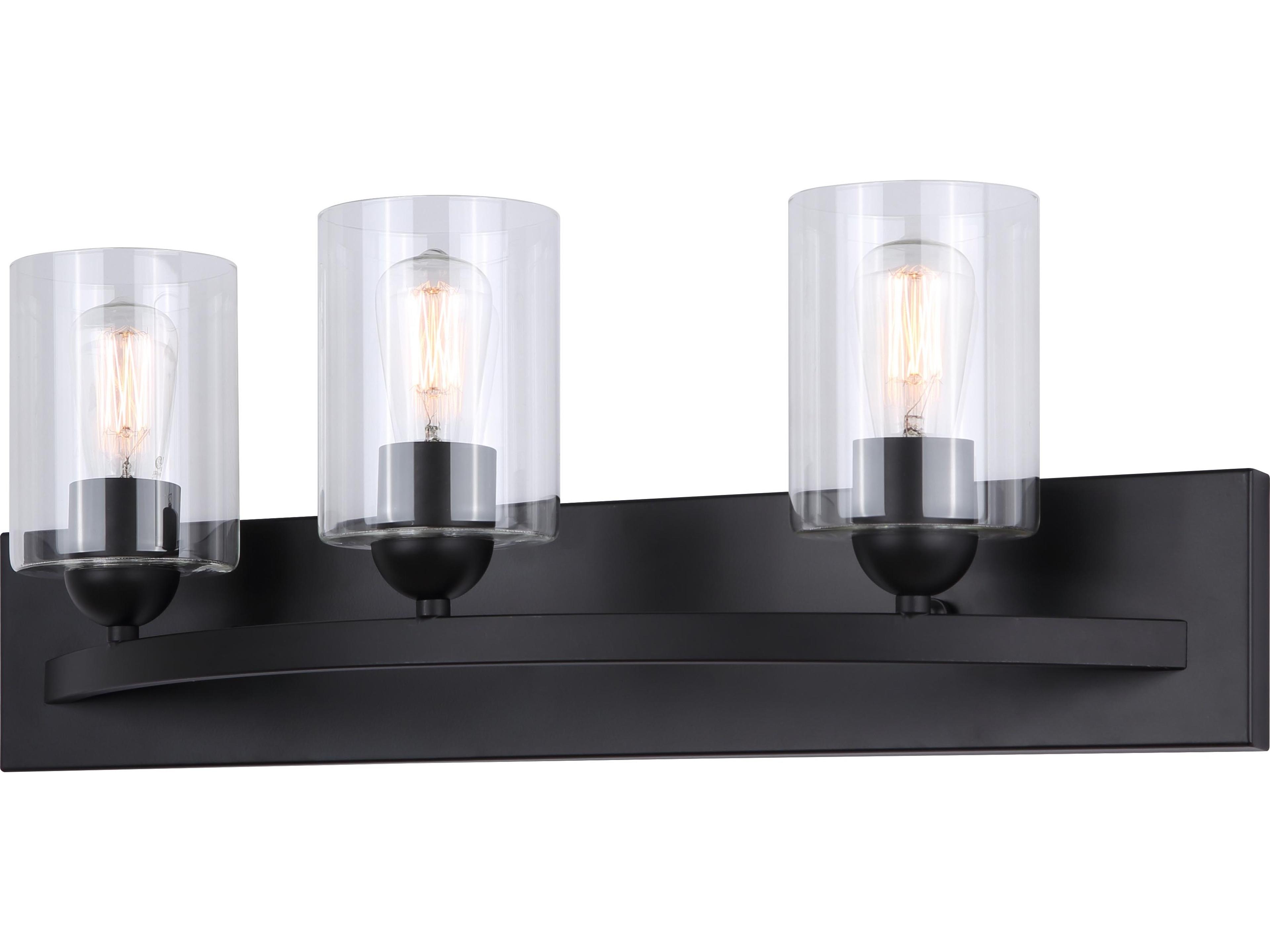 Hampton 3 -light Black Vanity Light