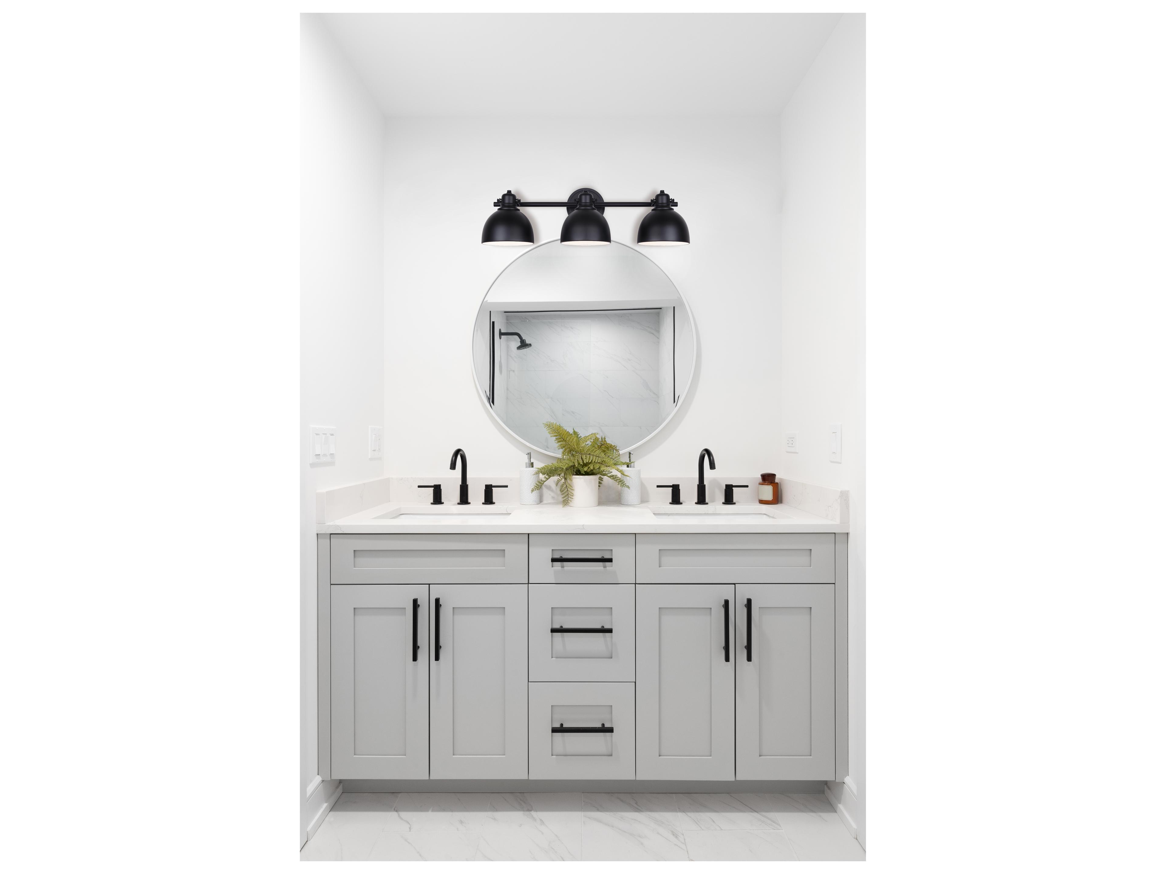 Canarm Polo 3 -light Black Vanity Light