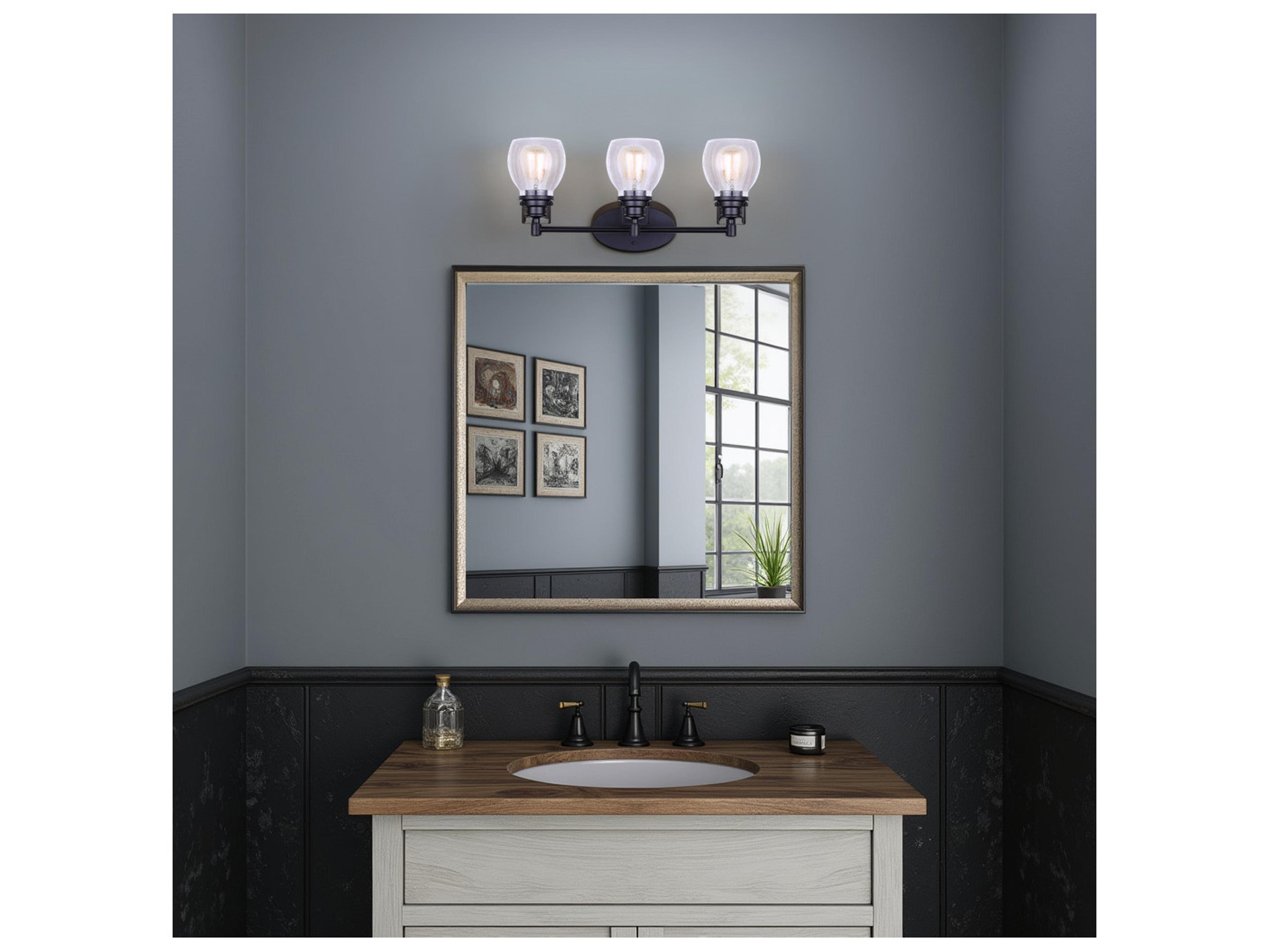 Canarm Carson 3 -light Black Vanity Light