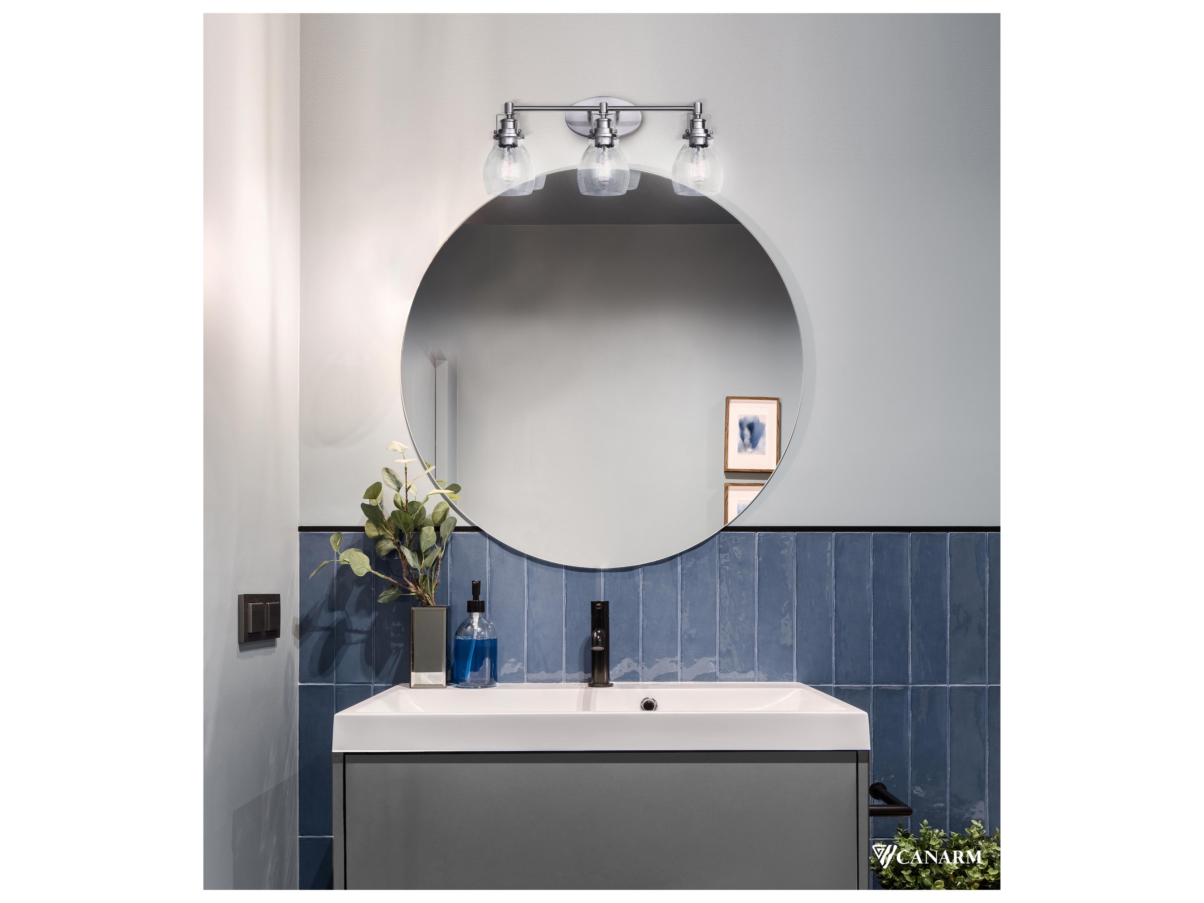 Canarm Carson 3 -light Nickel Vanity Light