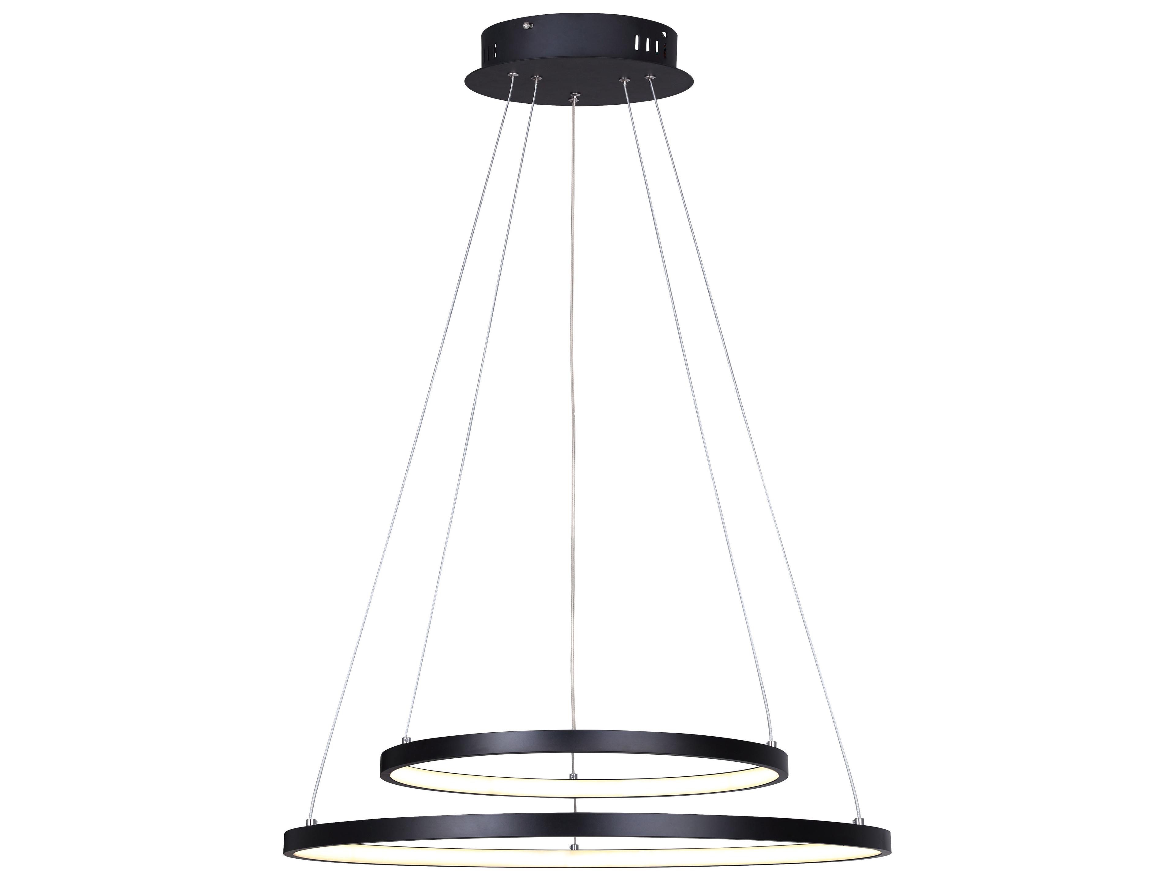 Lexie Black LED Round Tiered Pendant