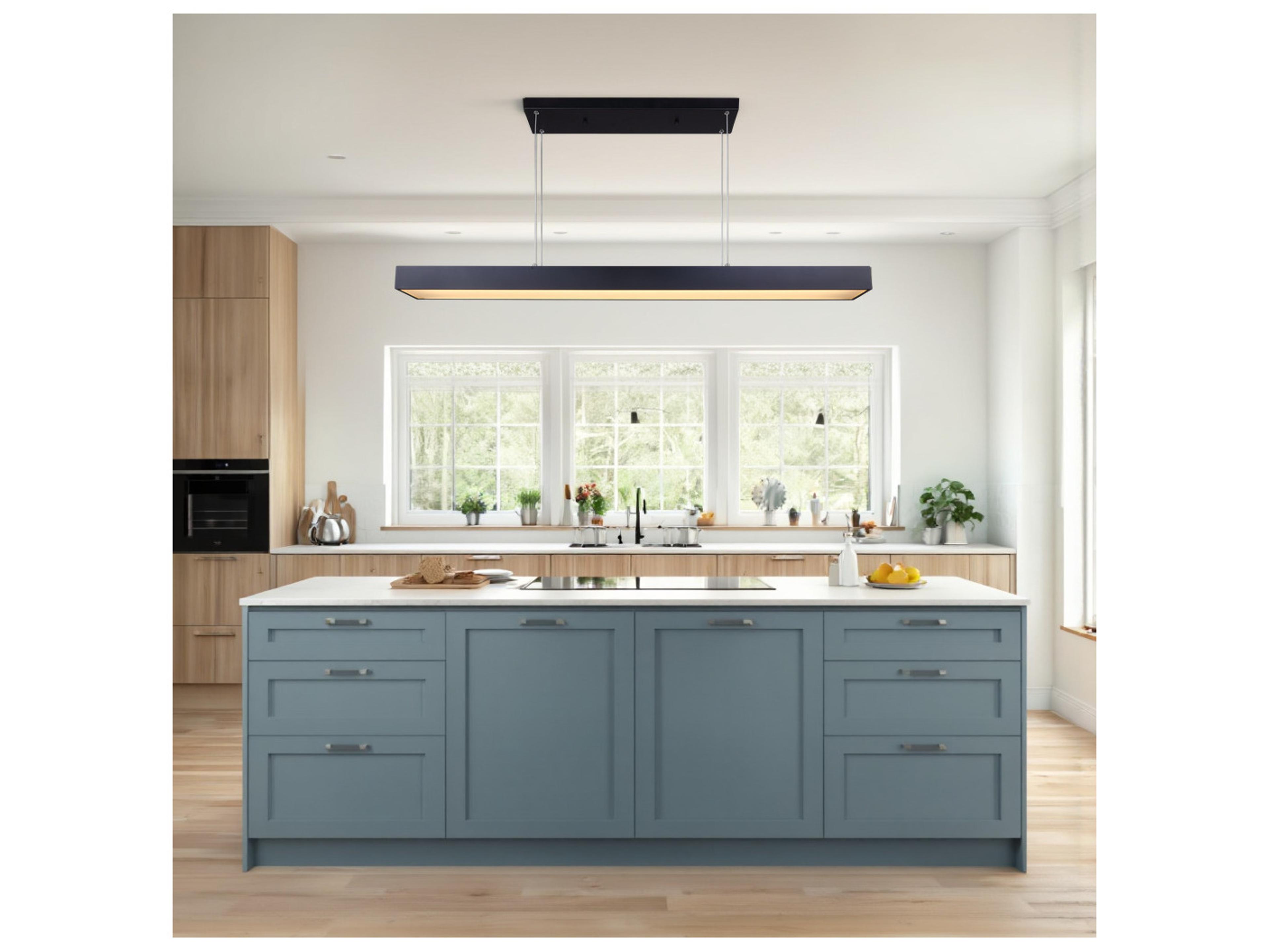 Canarm Jaco Black LED Linear Island Pendant