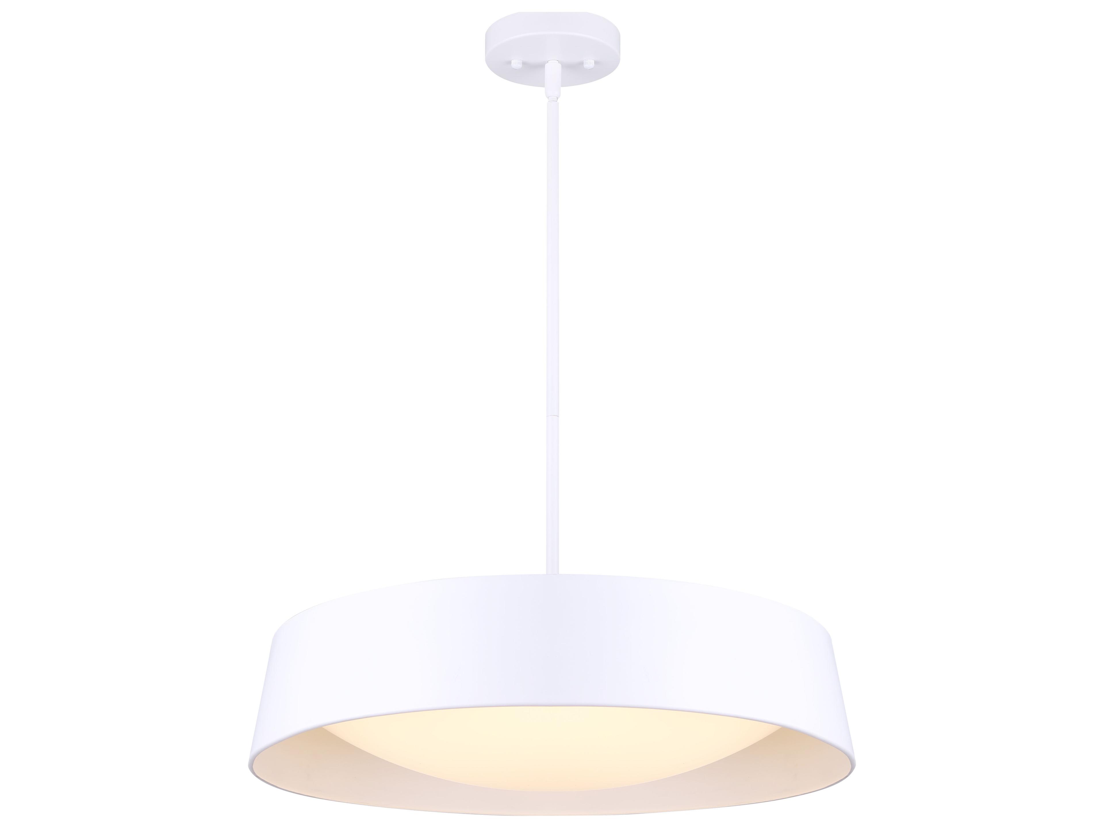 Adira 1 -light White LED Drum Pendant