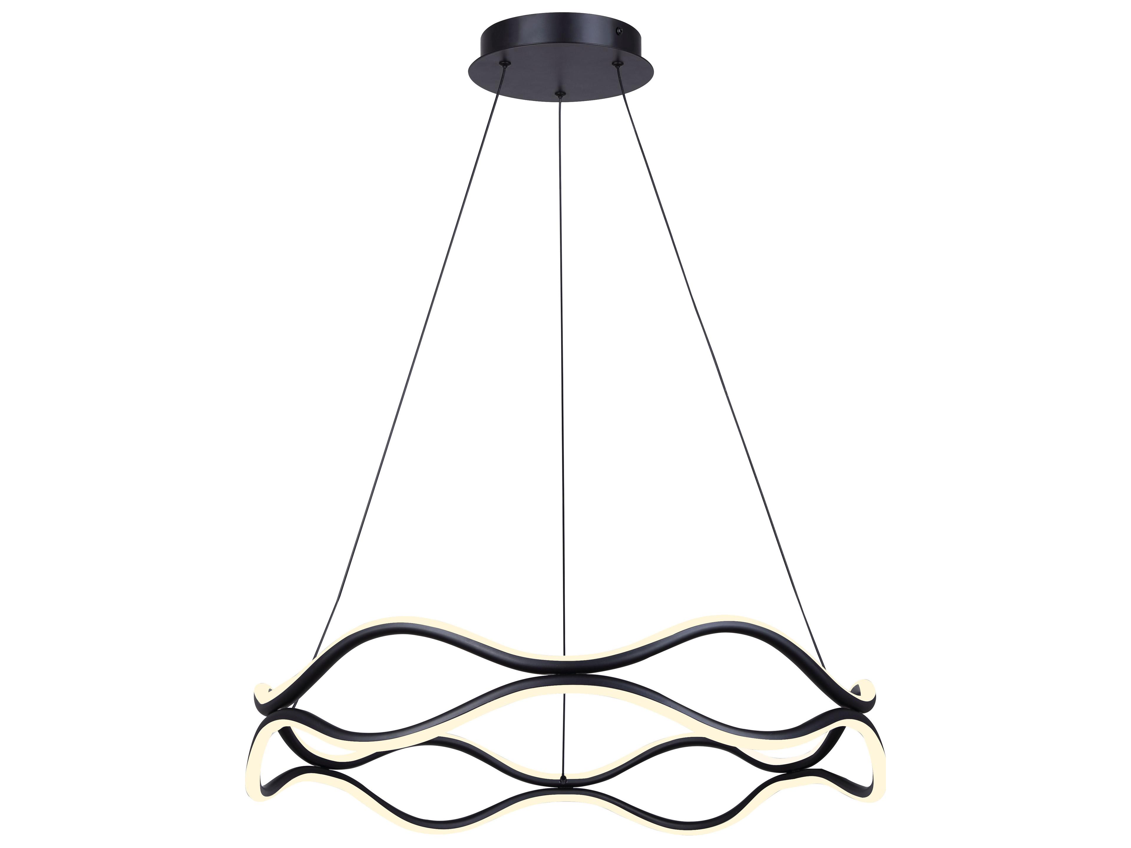 Castra 3 -light Black LED Round Pendant