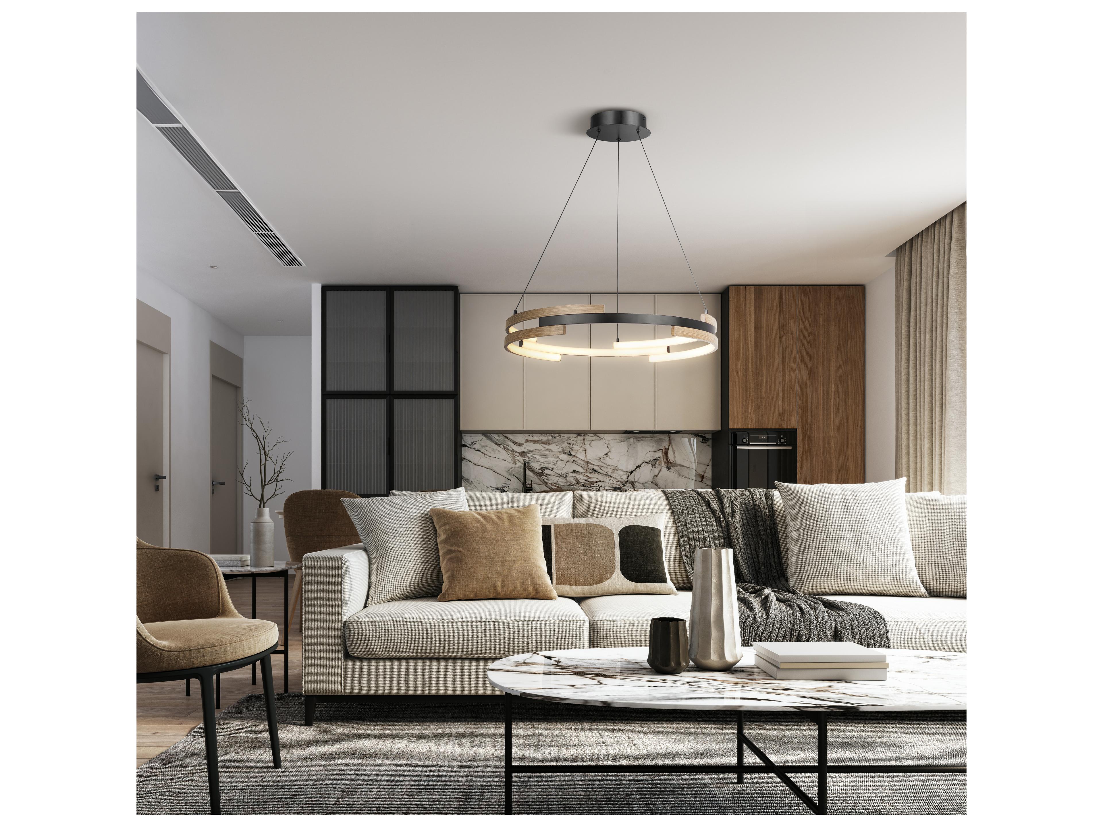 Canarm Azria 6 -light Black LED Round Pendant