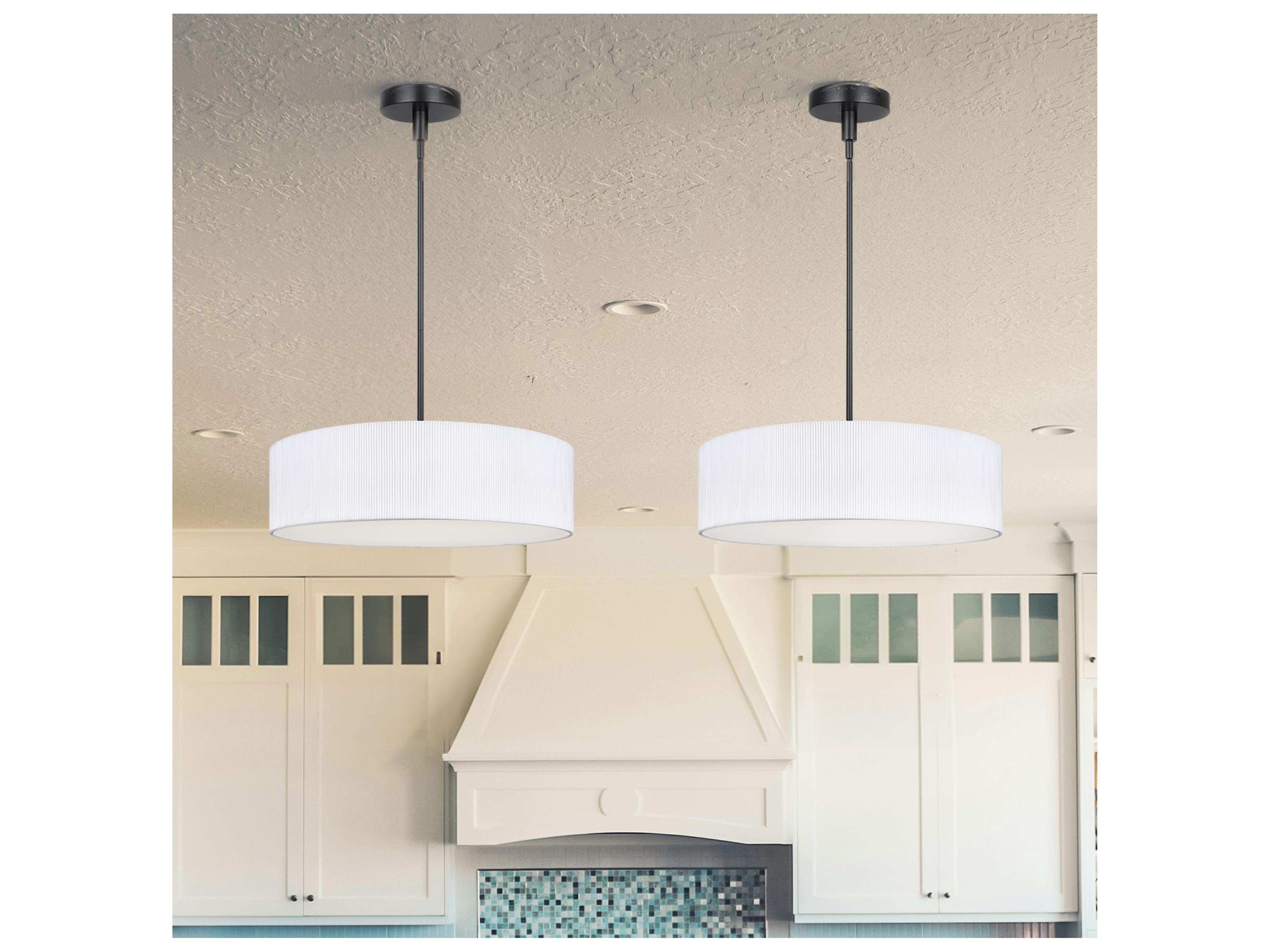 Canarm Carmynn 1 -light Black LED Drum Pendant