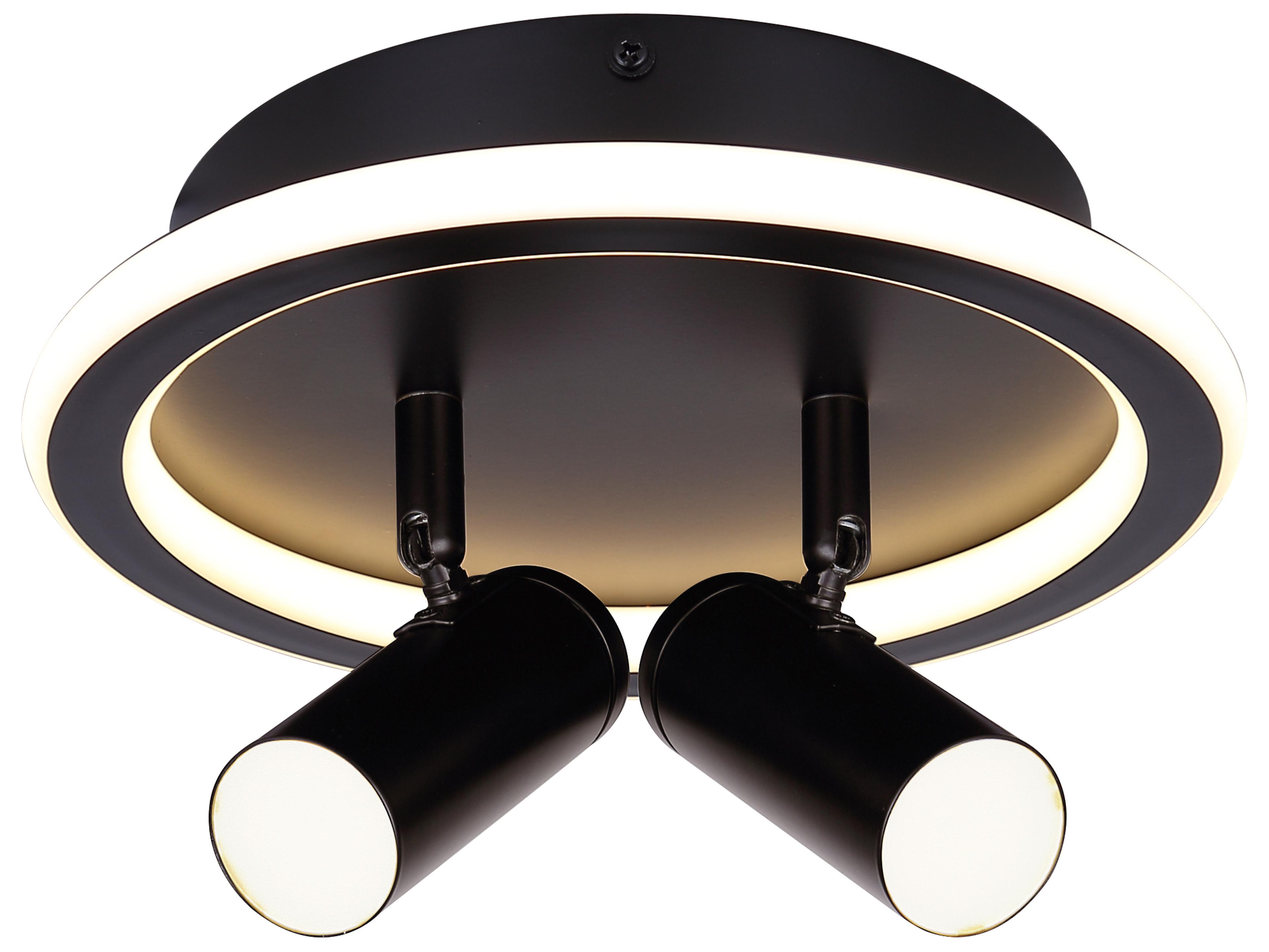 Denver Black LED Cylinder Round Flush Mount