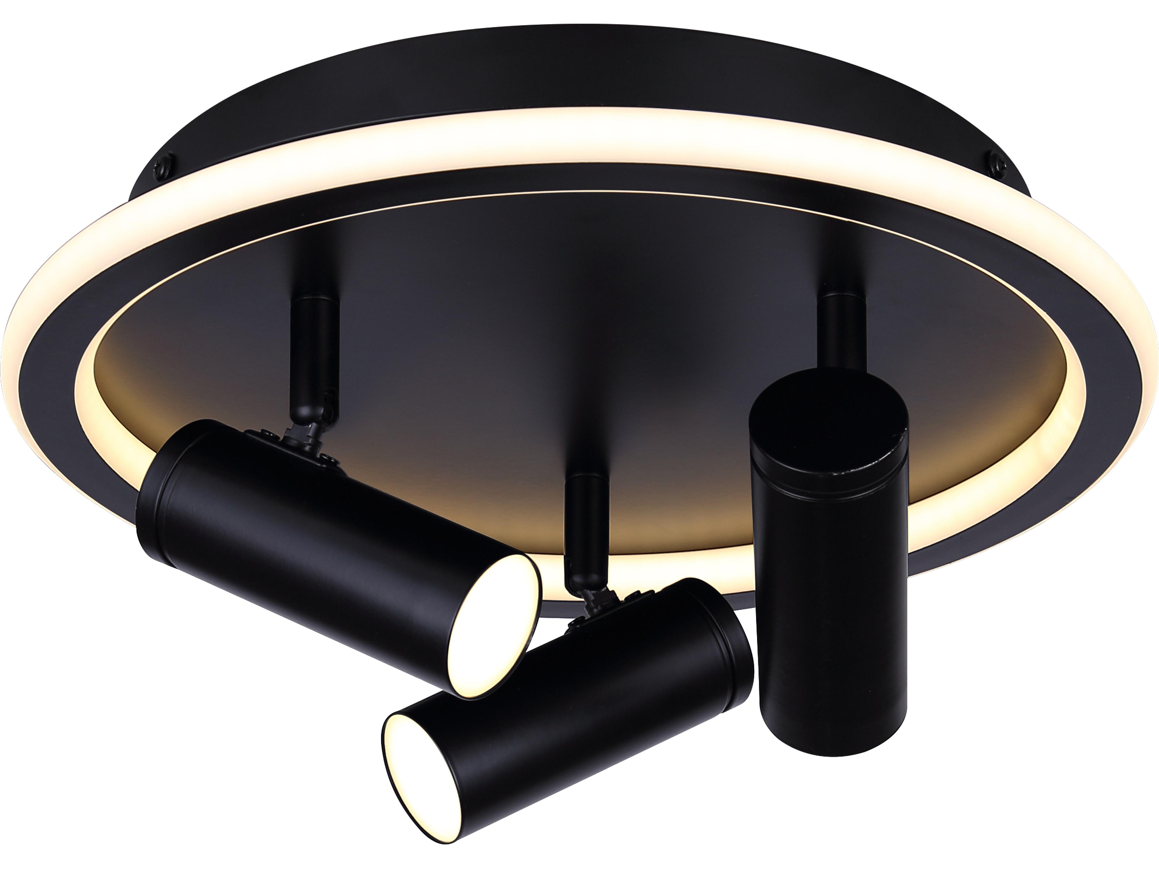 Denver Black LED Cylinder Round Flush Mount