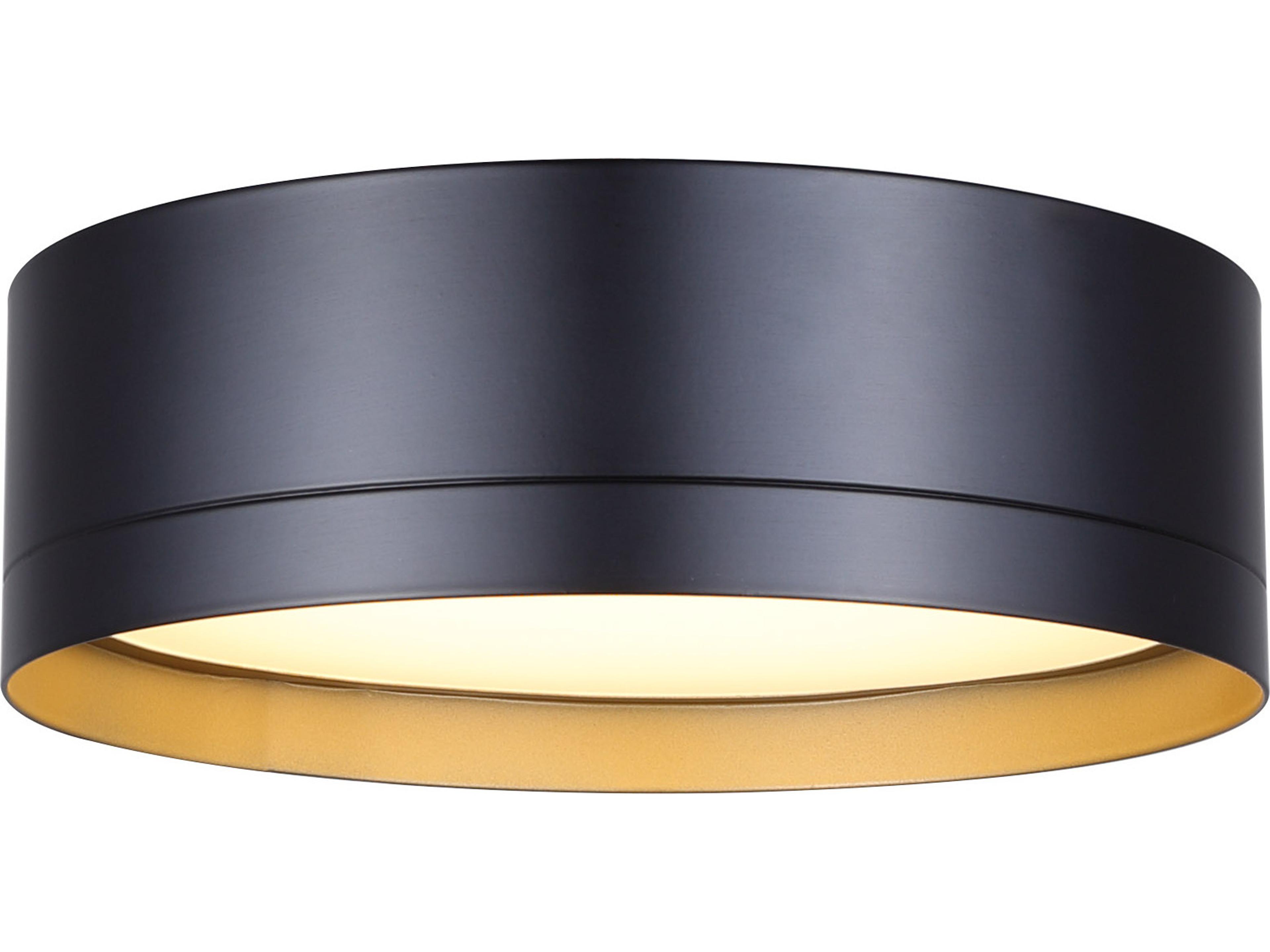 Kyrie 1 -light Black LED Drum Flush Mount