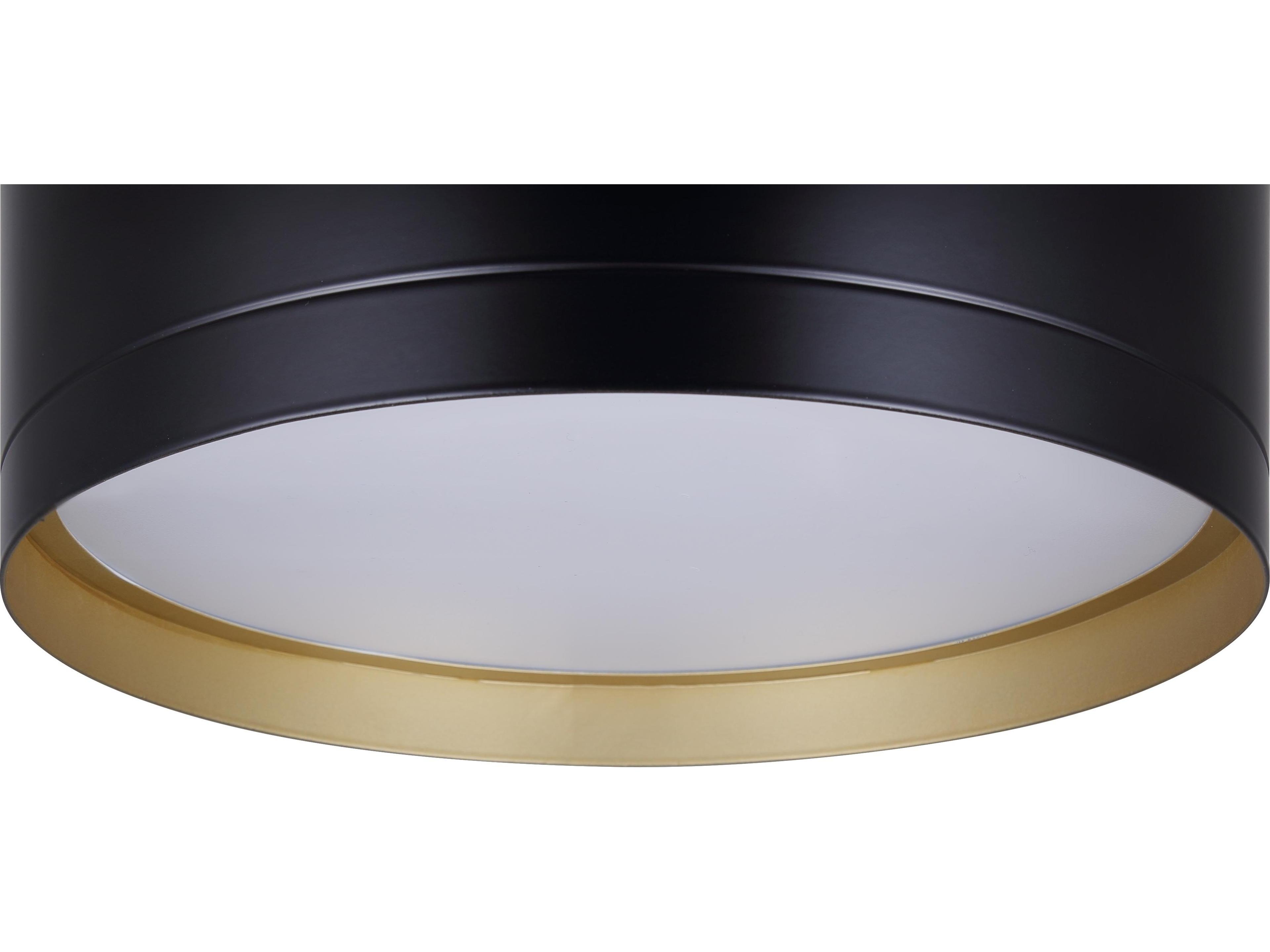Canarm Kyrie 1 -light Black LED Drum Flush Mount