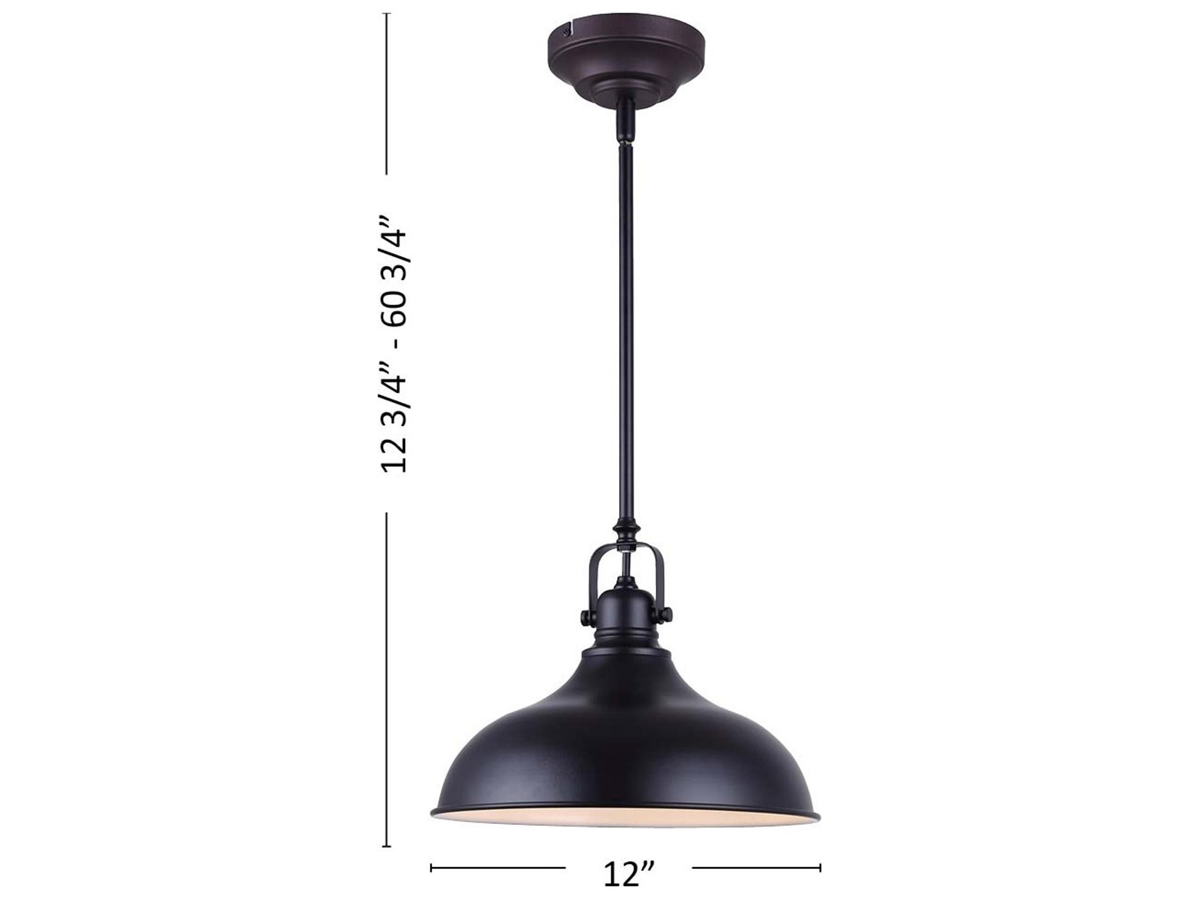 Canarm Sussex 1 -light Black LED Dome Mini Pendant