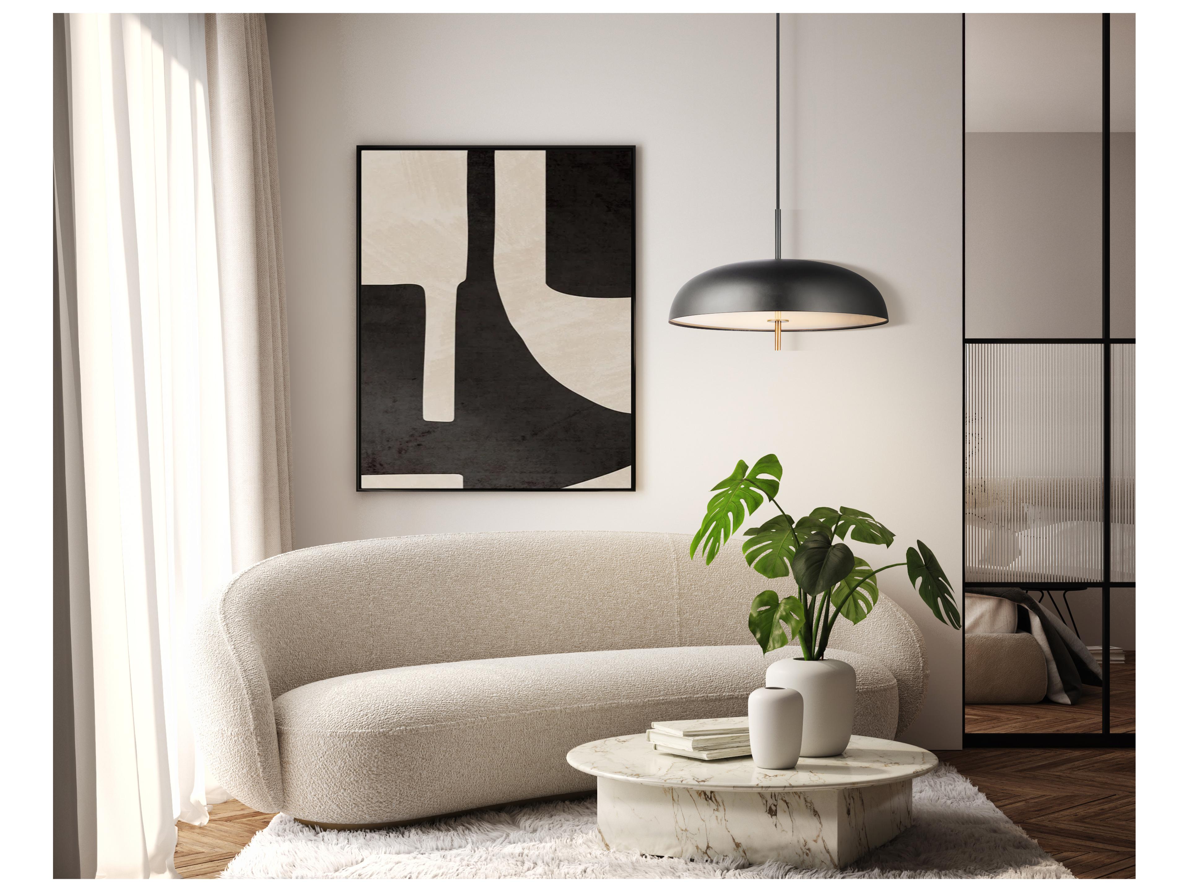 Canarm Kelvin 1 -light Black Dome Pendant