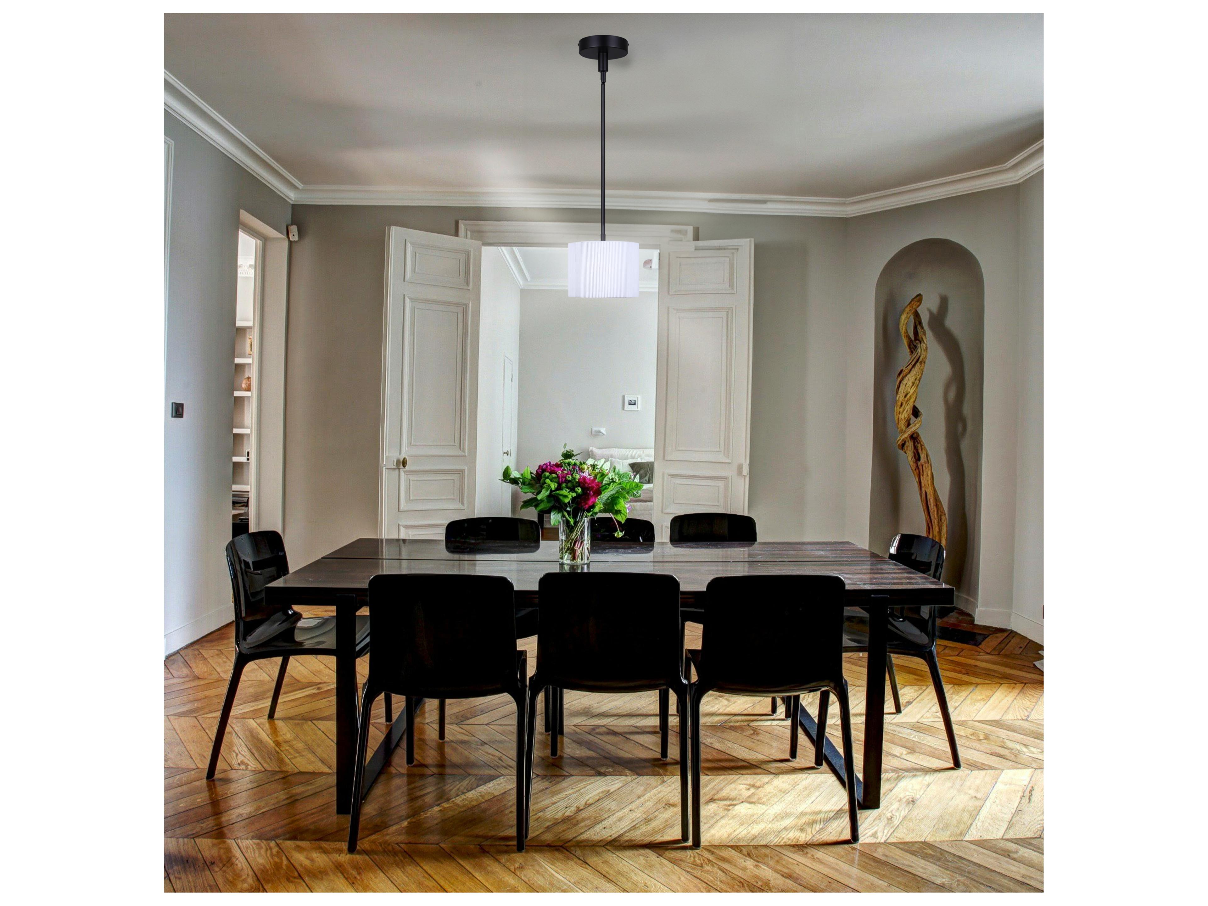 Canarm Carmynn 1 -light Black LED Drum Mini Pendant