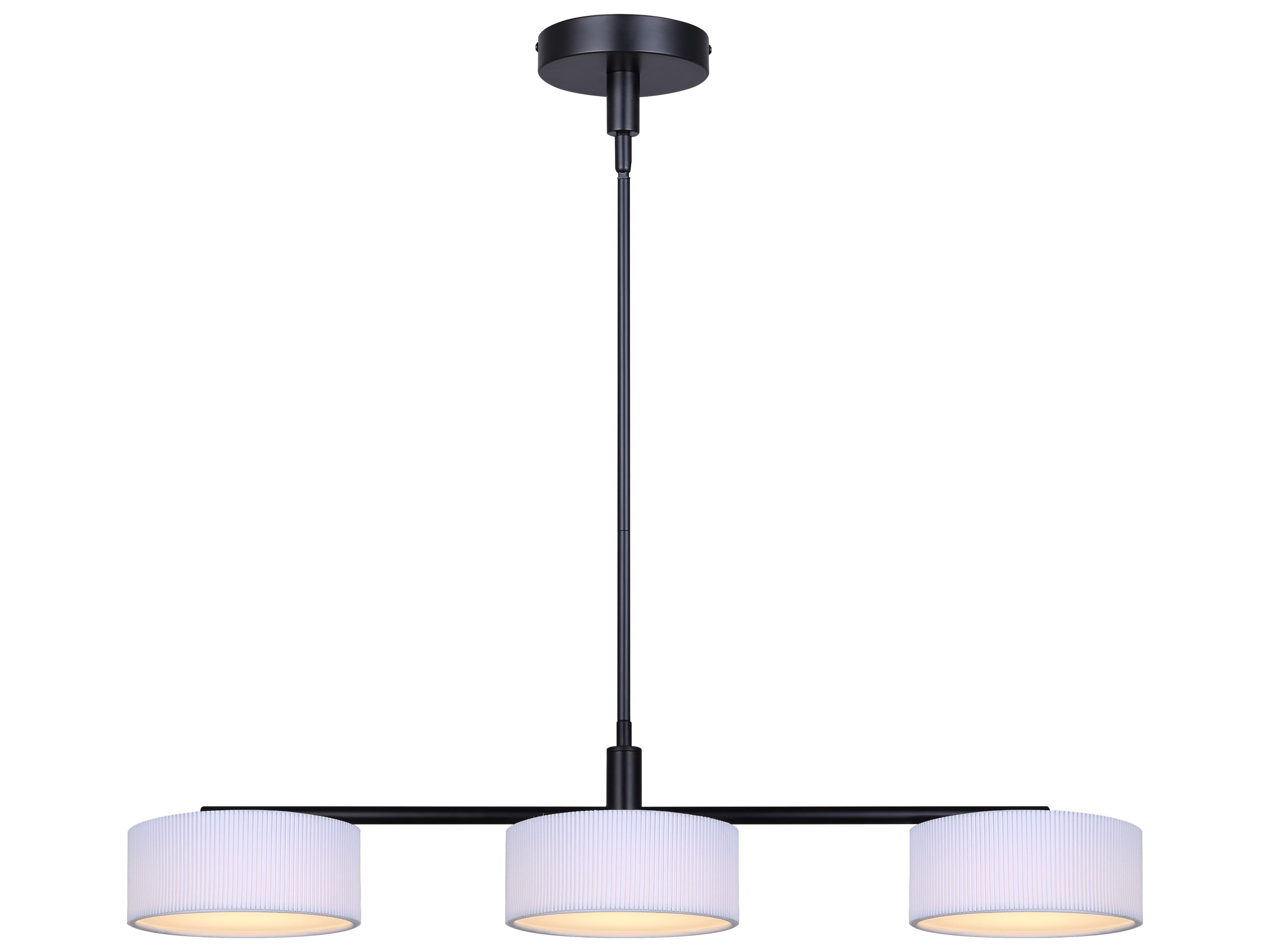 Carmynn 3 -light Black LED Linear Island Pendant