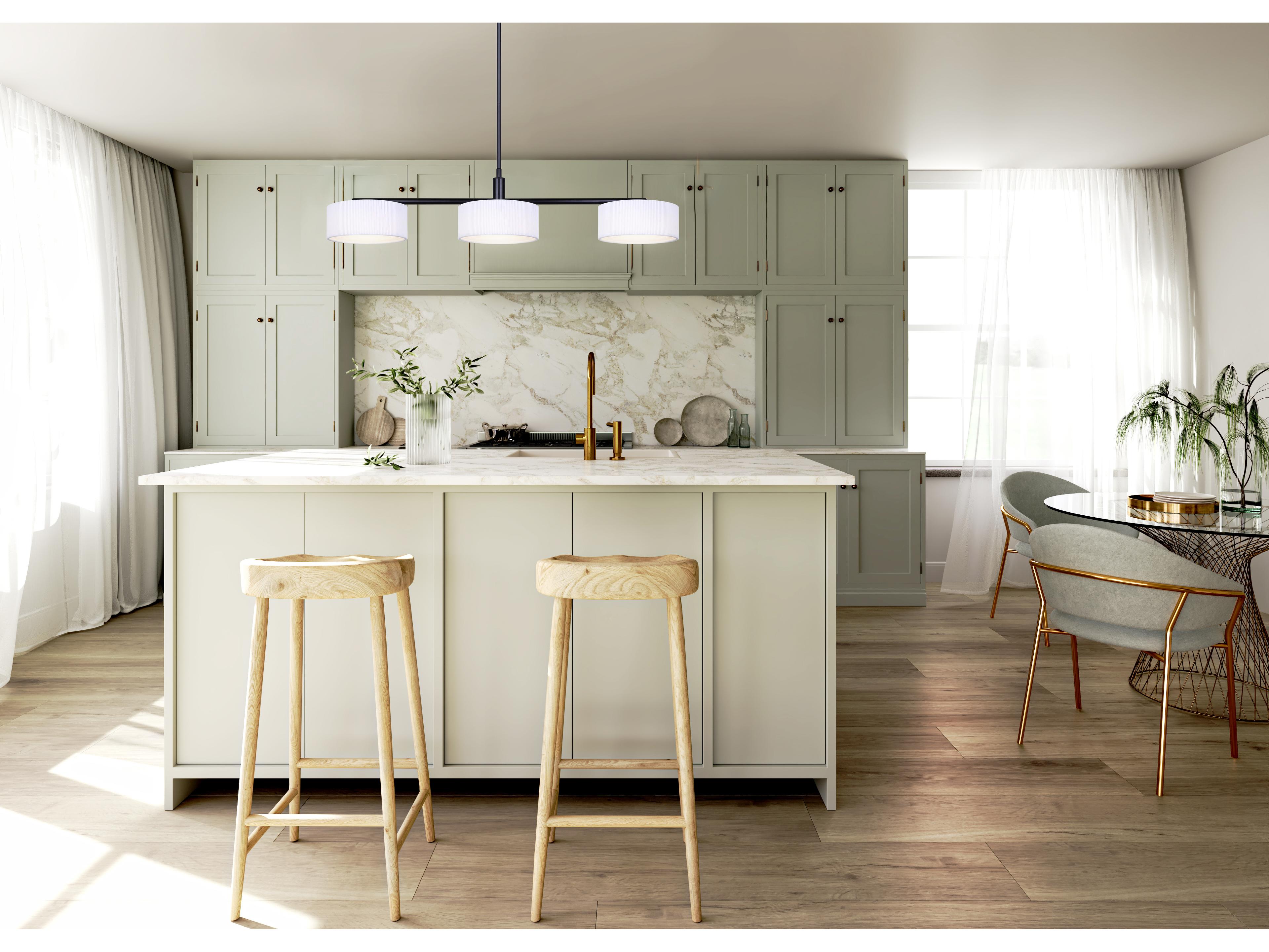 Canarm Carmynn 3 -light Black LED Linear Island Pendant