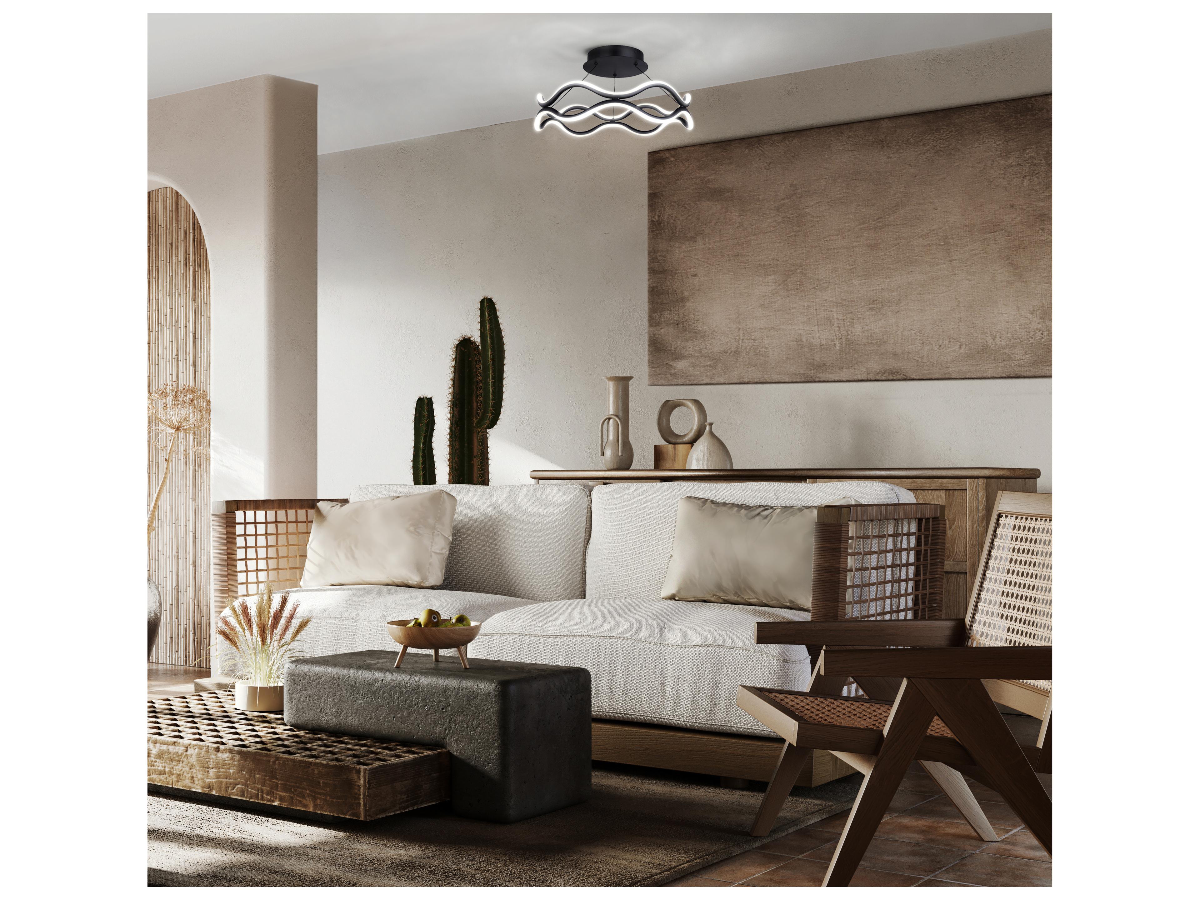 Canarm Castra 3 -light Black LED Round Semi Flush Mount