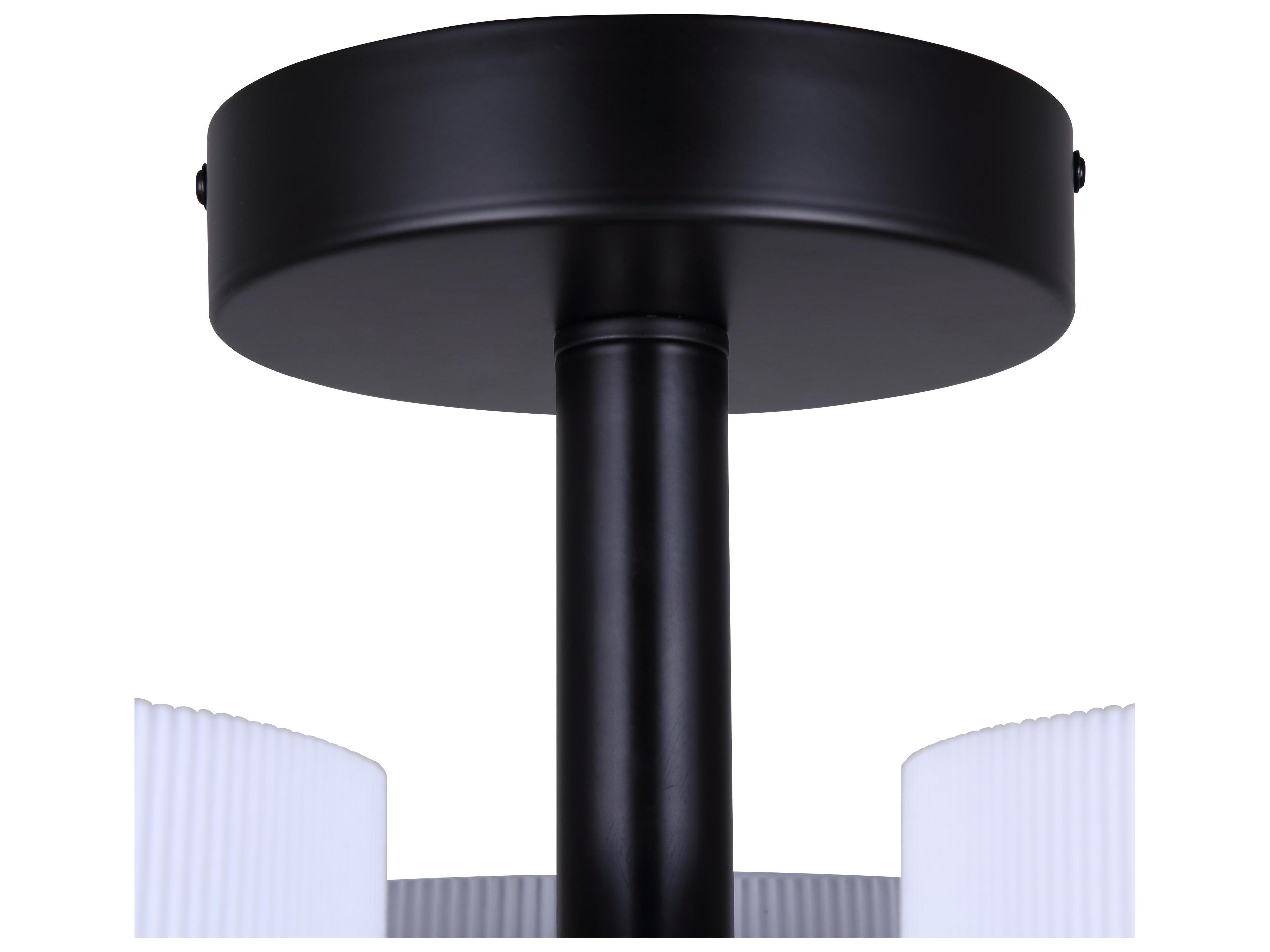 Canarm Carmynn 3 -light Black LED Drum Semi Flush Mount