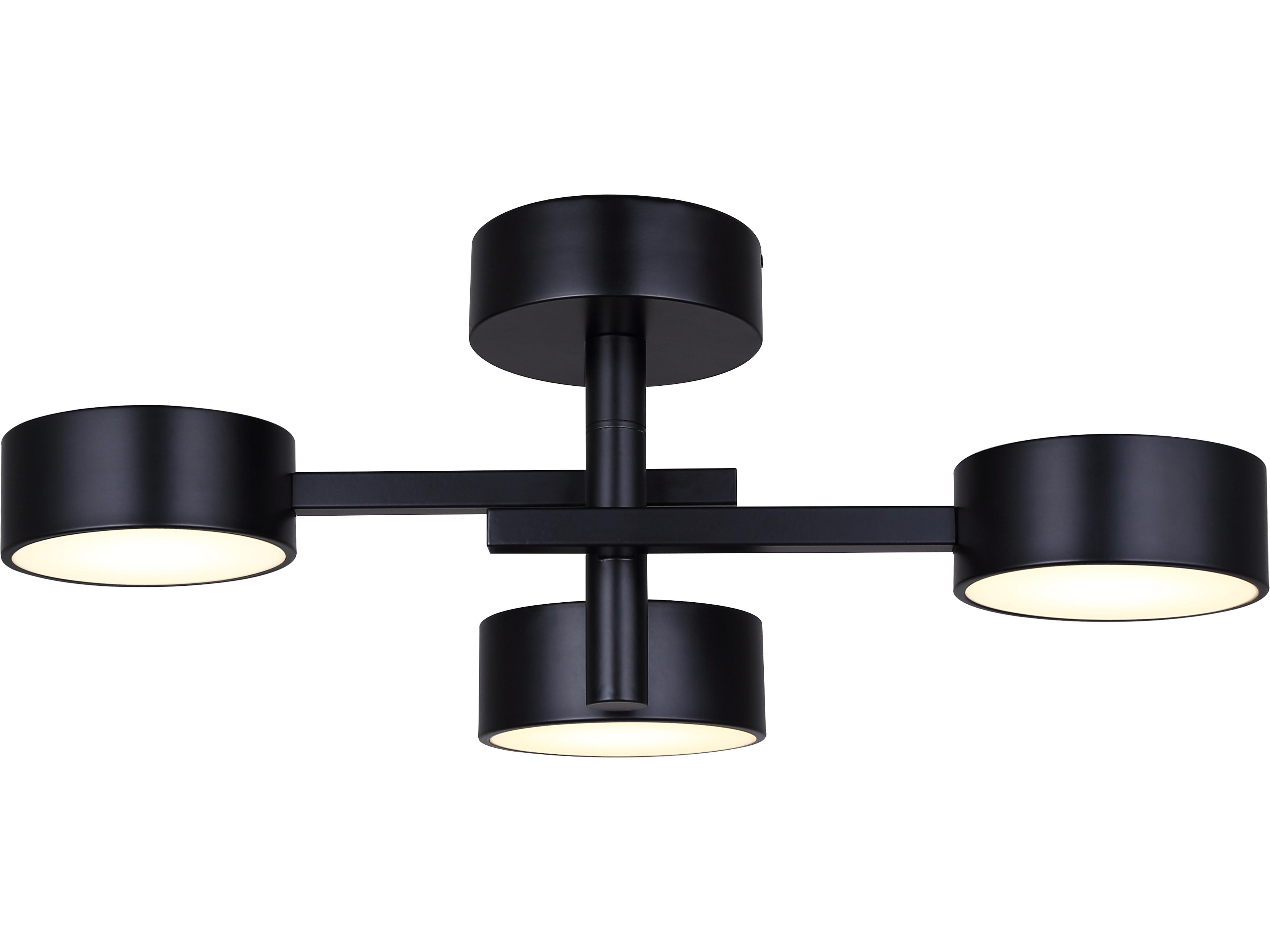 Montgomery Black LED Cylinder Round Semi Flush Mount