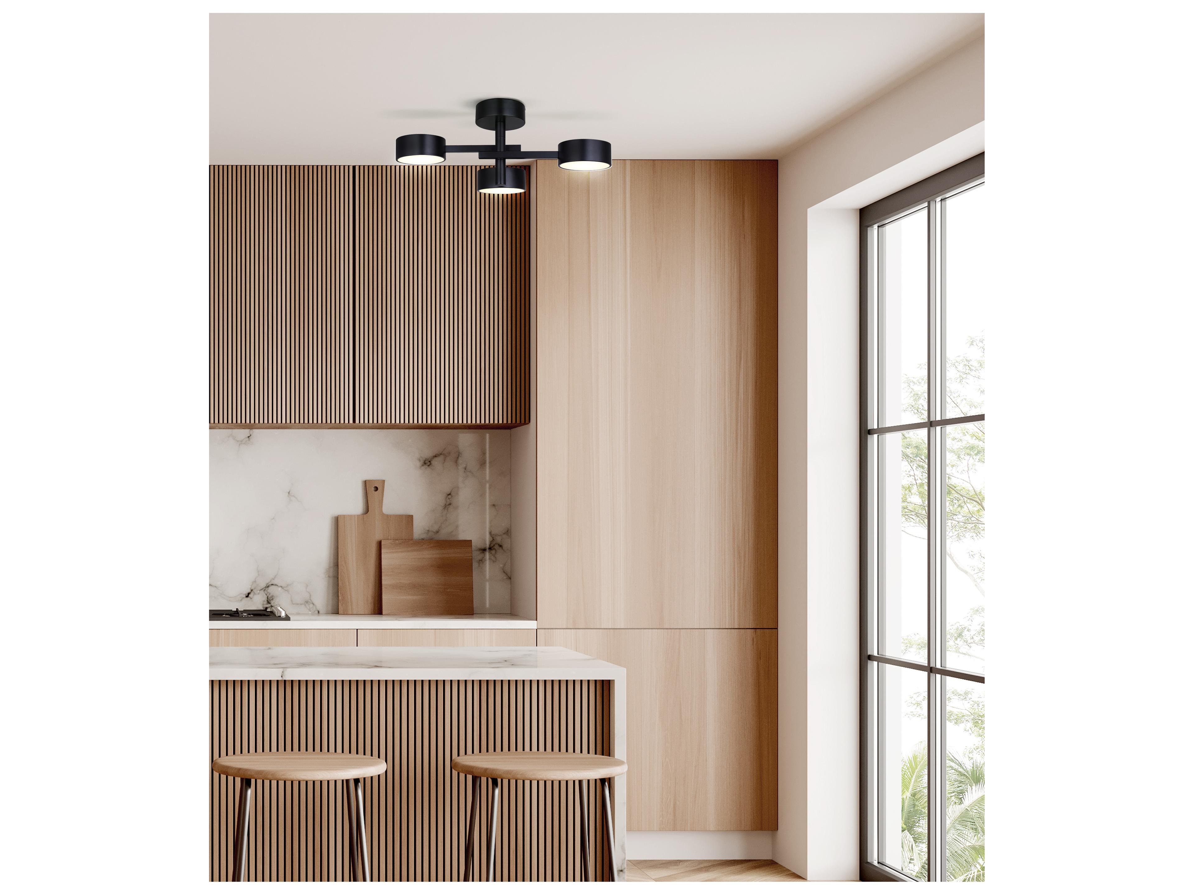 Canarm Montgomery Black LED Cylinder Round Semi Flush Mount