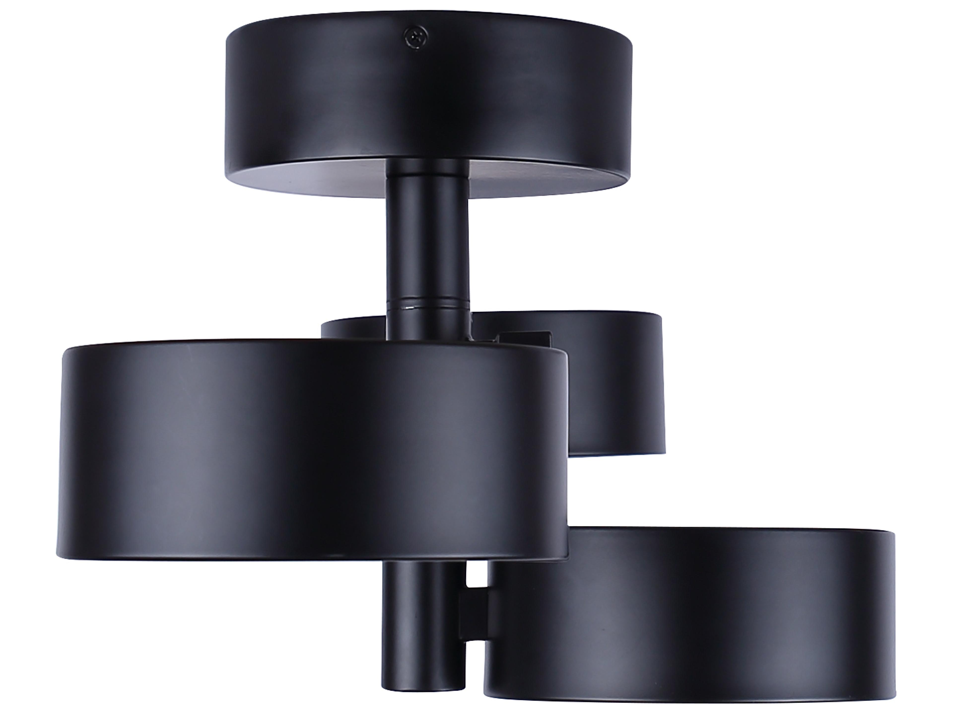 Canarm Montgomery Black LED Cylinder Round Semi Flush Mount