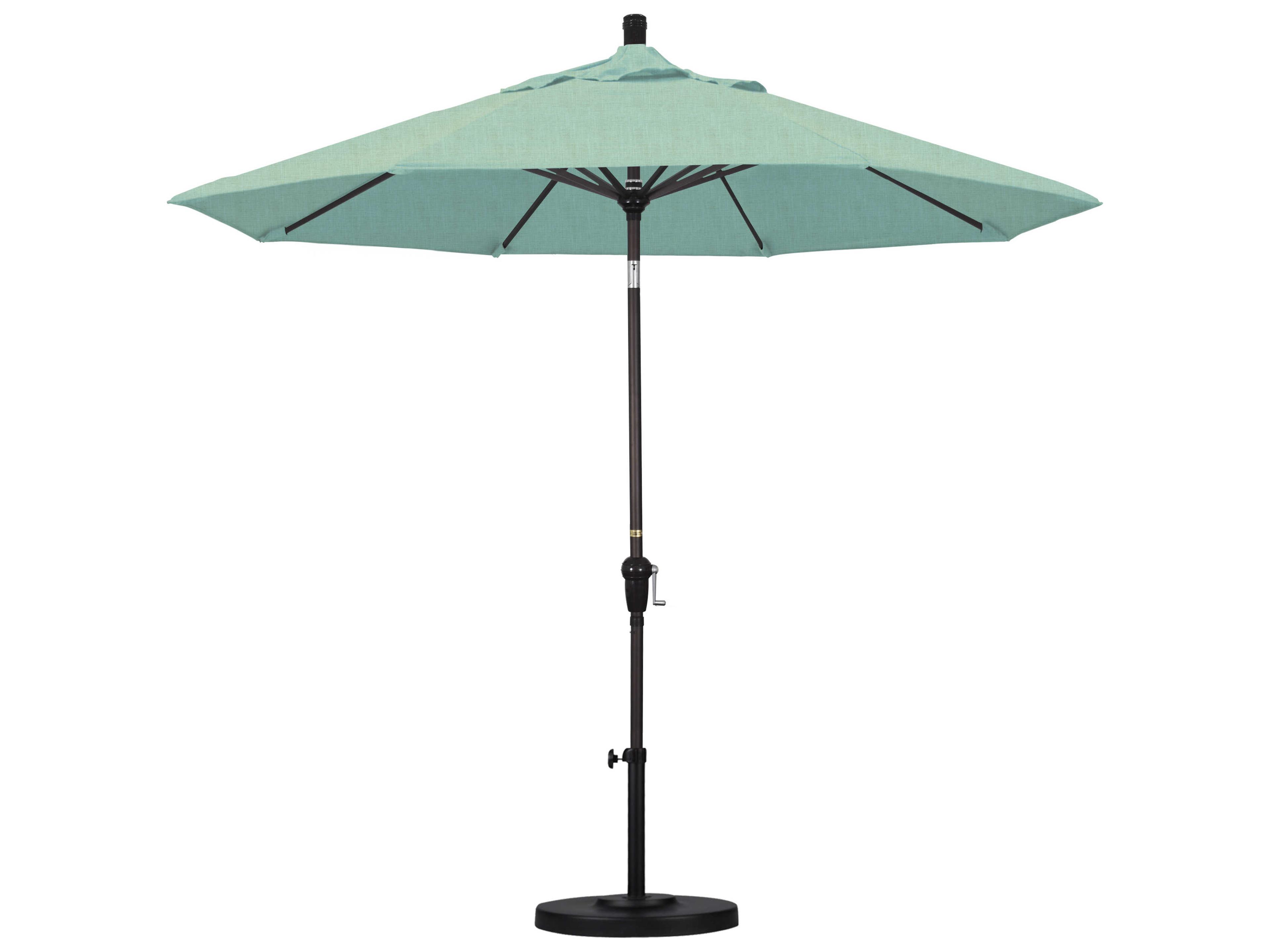 California Outdoor Patio Umbrella Quick Ship Sunset Series 9 Foot Octagon Market Aluminum Outdoor Patio Umbrella with Crank Lift System