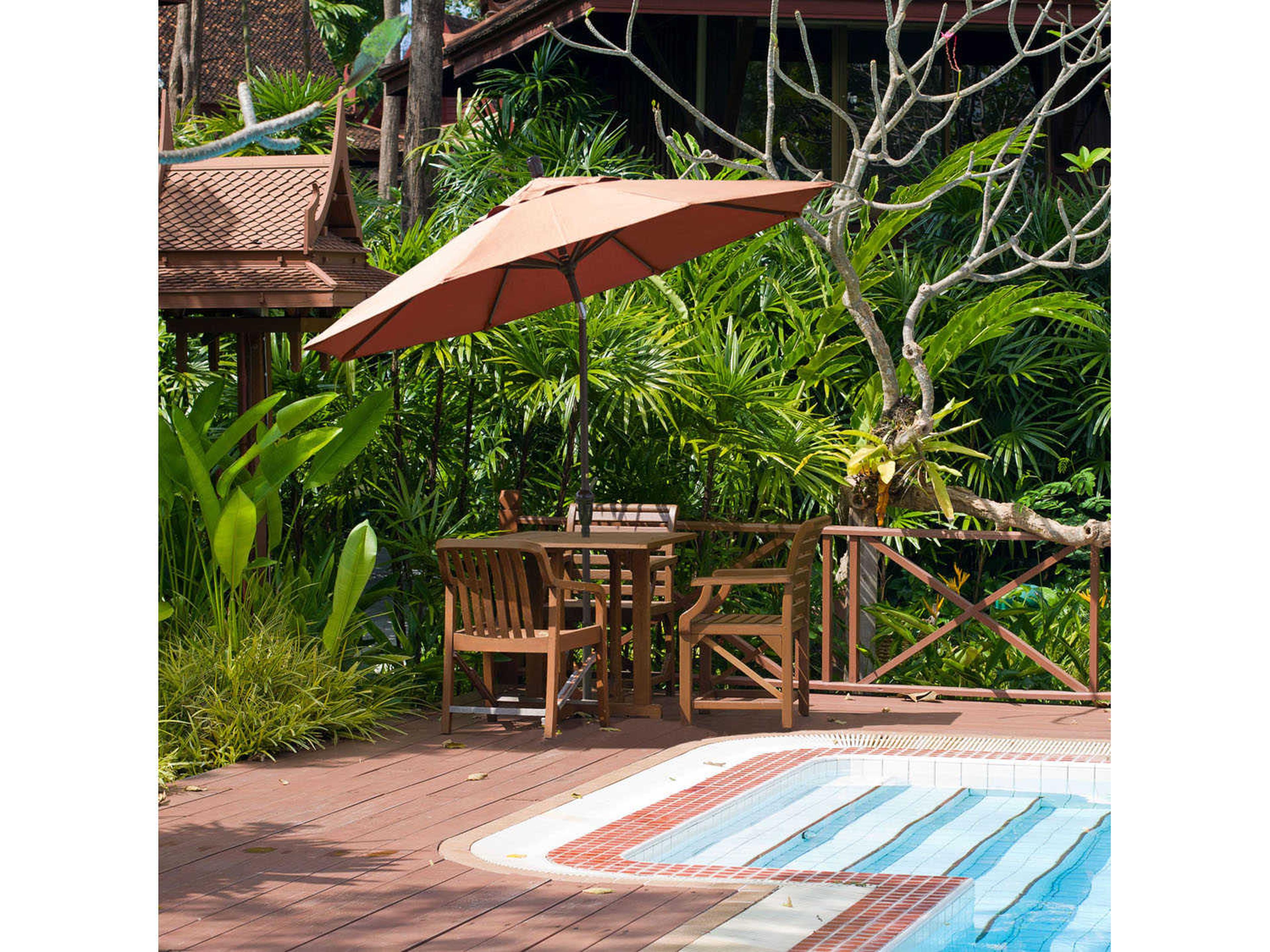 California Patio Umbrella Custom Sunset Series 9 Foot Octagon Market Aluminum Patio Umbrella with Crank Lift System