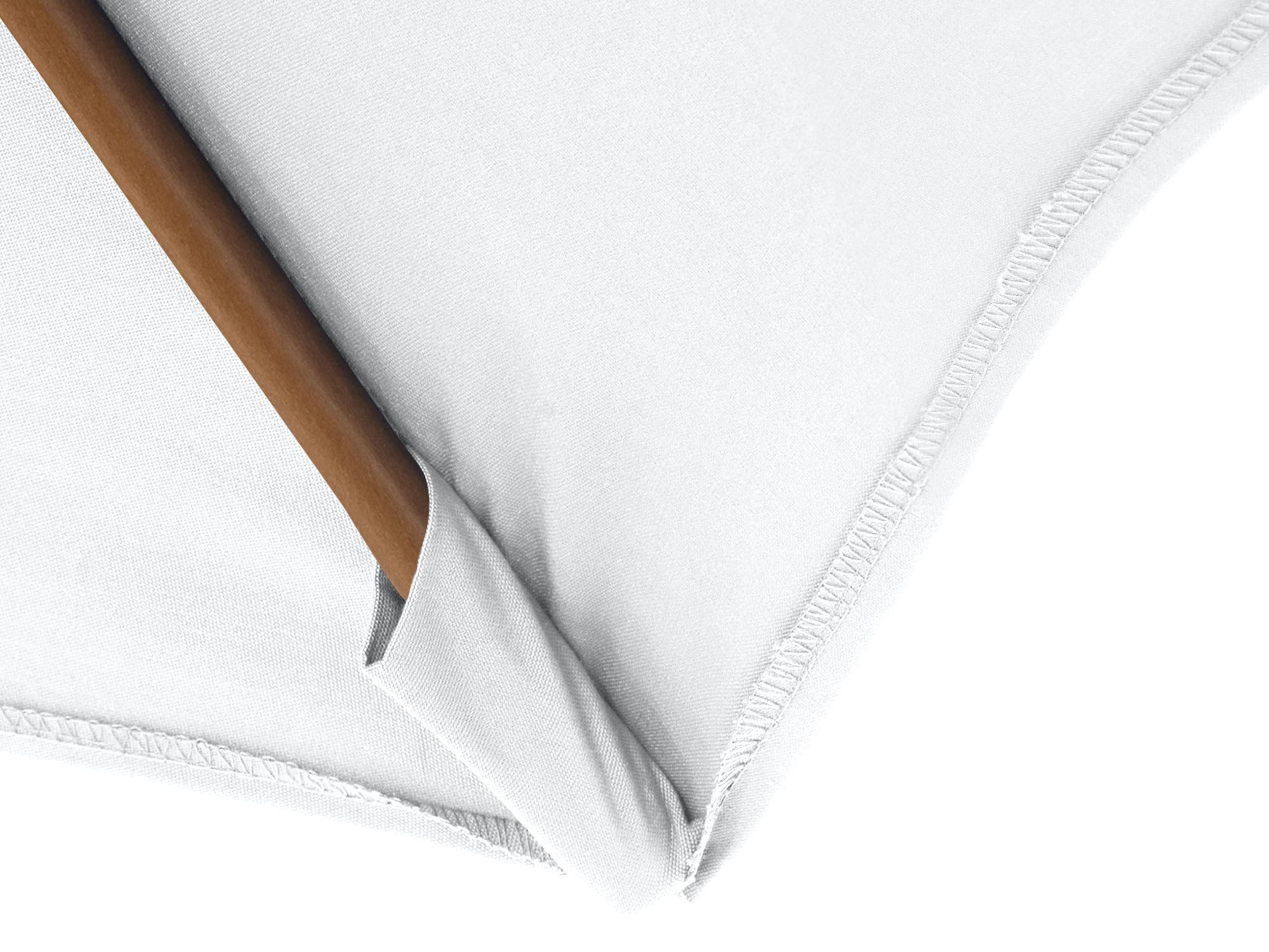 California Patio Umbrella Custom Madera Series Faux Wood Aluminum Market 11 Foot Octagon Pulley Lift Patio Umbrella