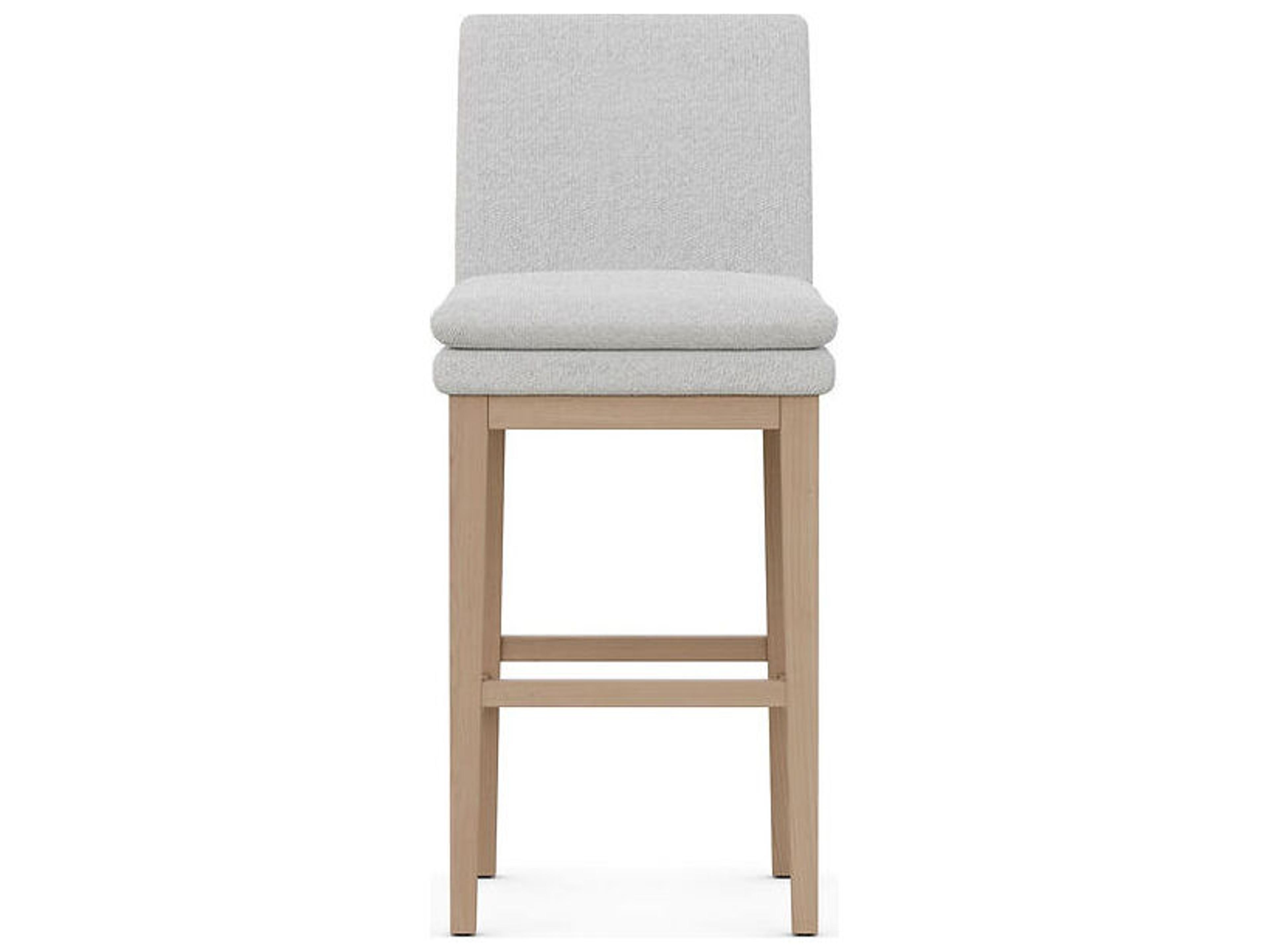 Case & Canvas Chandler Upholstered Oak Wood Bar Stool