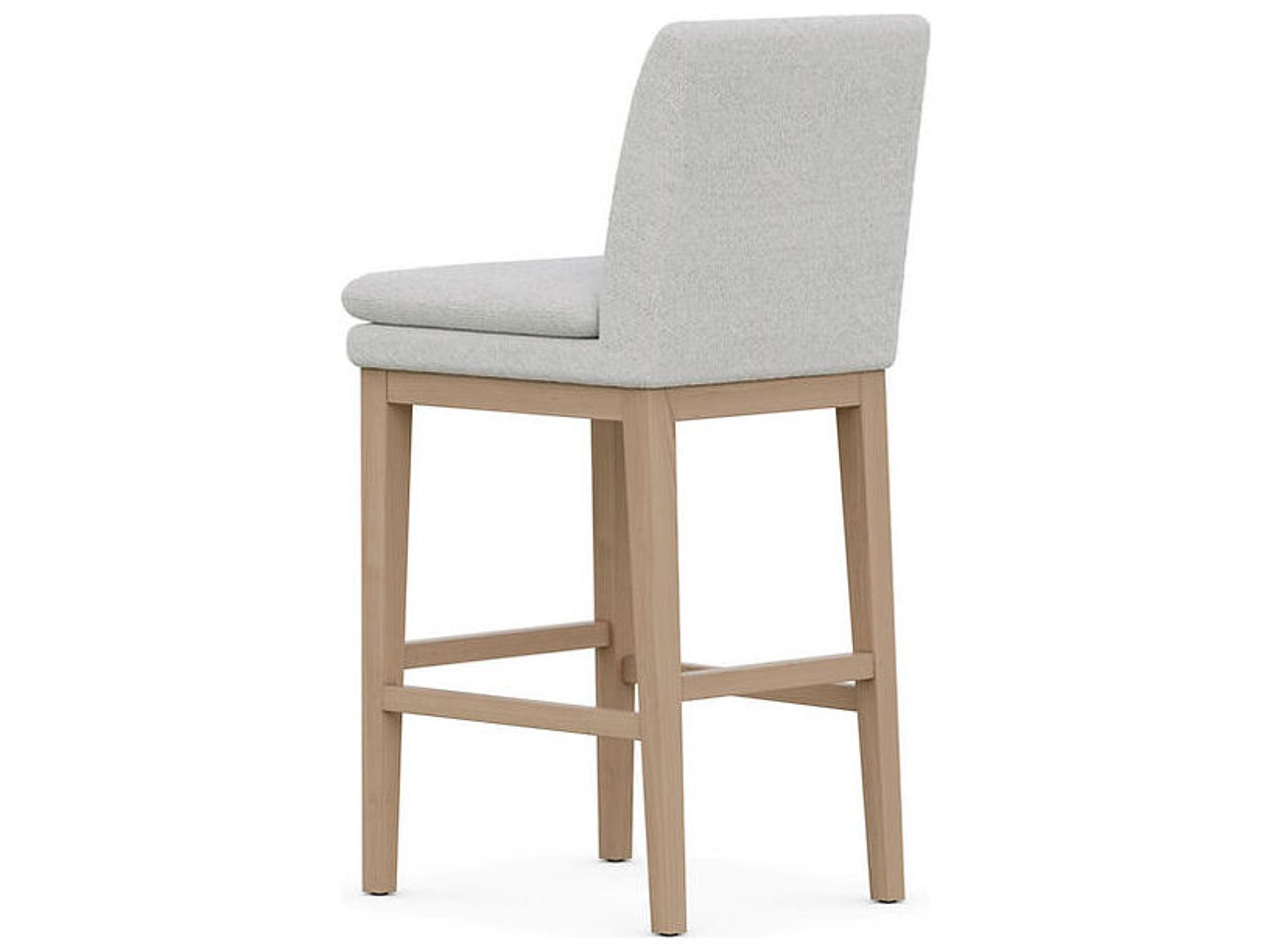 Case & Canvas Chandler Upholstered Oak Wood Bar Stool