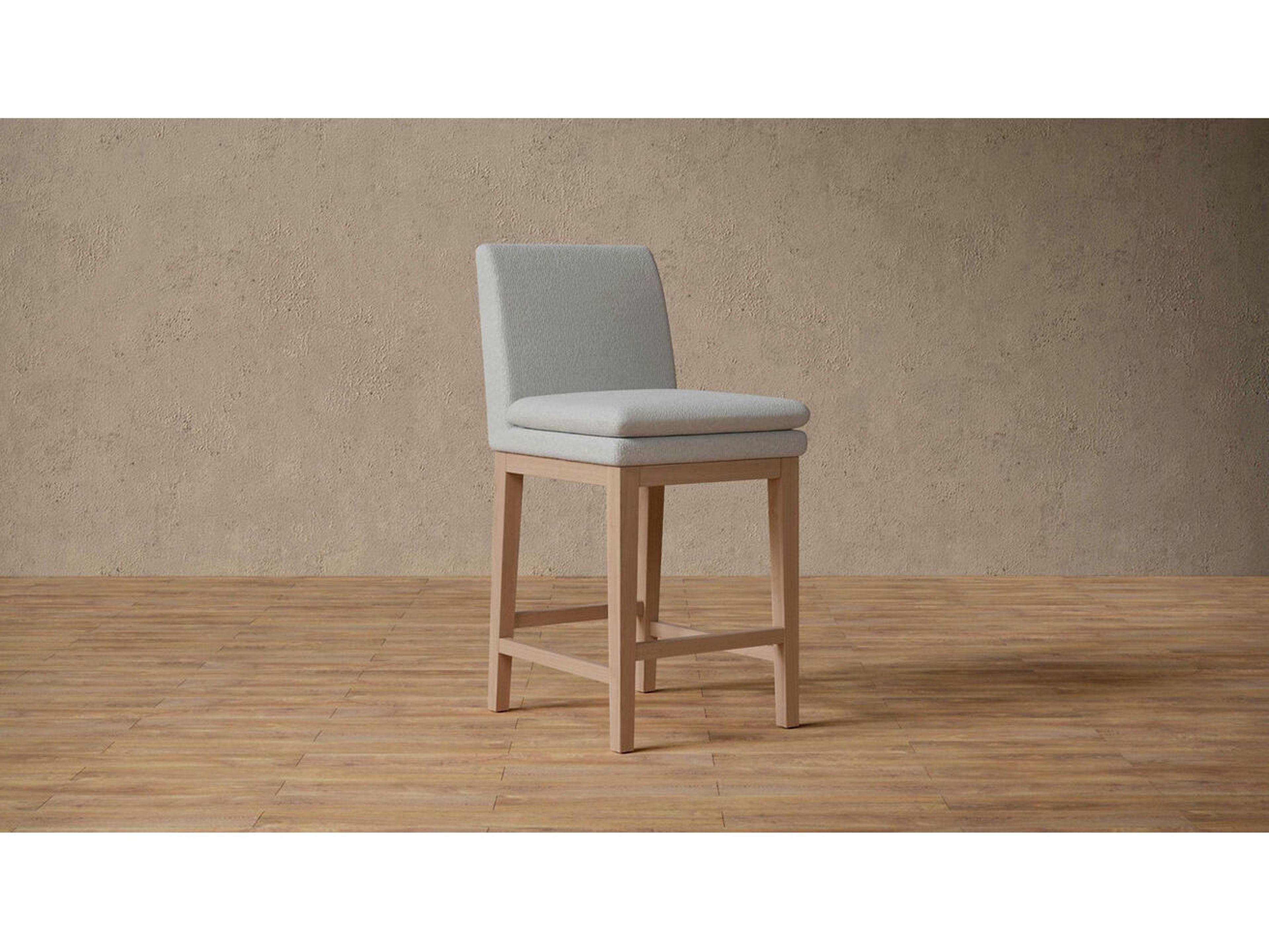 Case & Canvas Chandler Upholstered Oak Wood Counter Stool