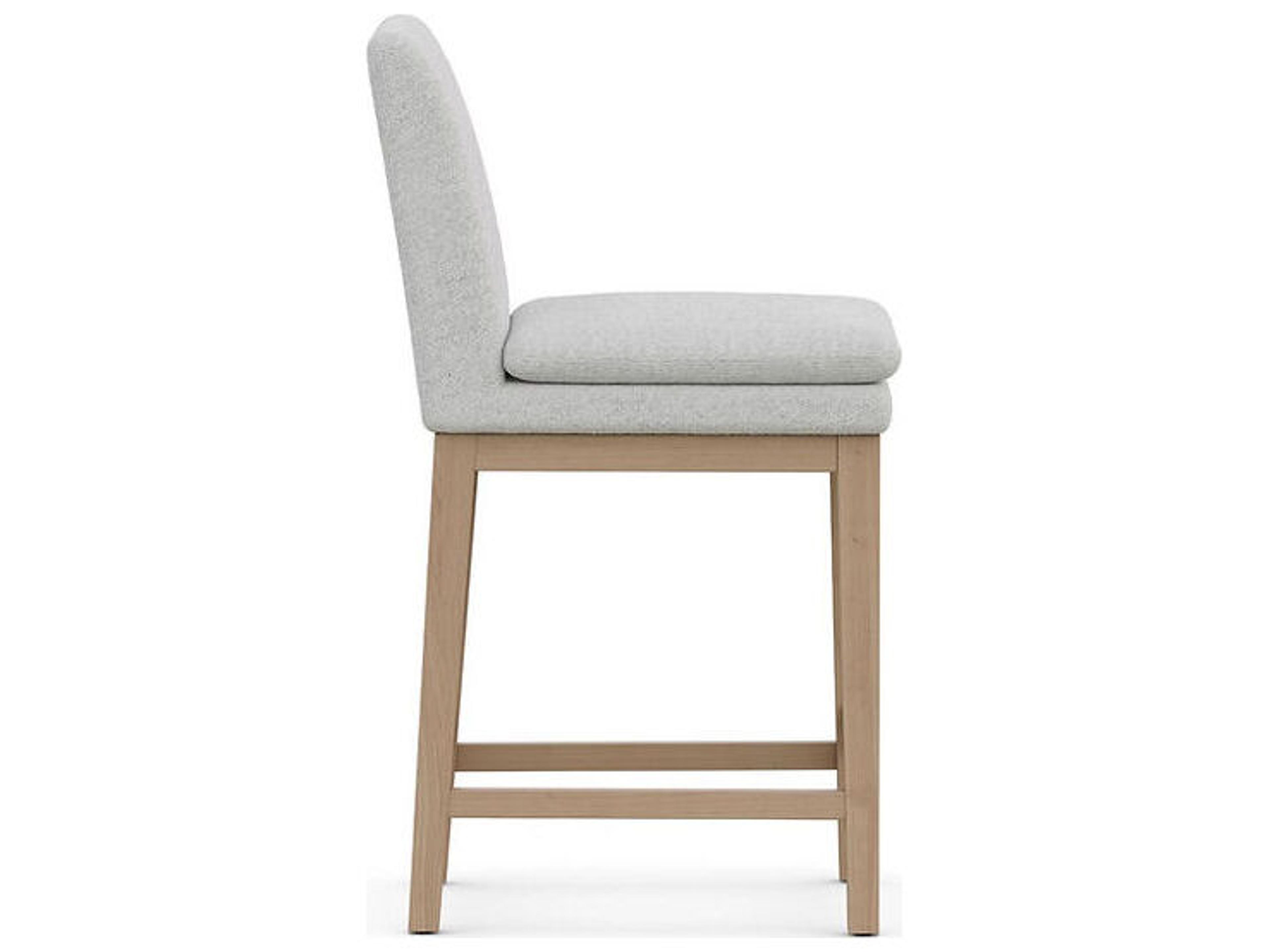 Case & Canvas Chandler Upholstered Oak Wood Counter Stool