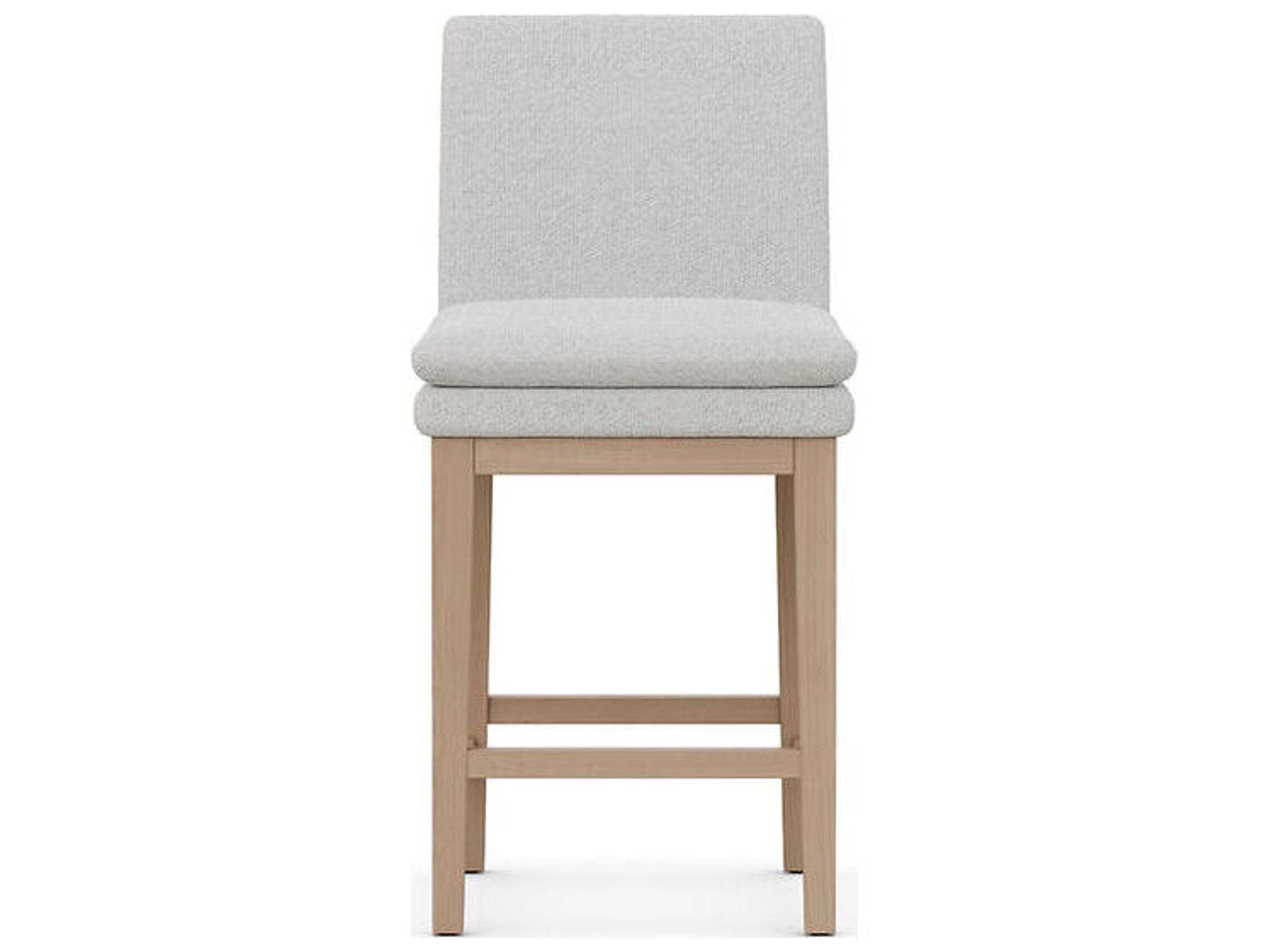 Case & Canvas Chandler Upholstered Oak Wood Counter Stool