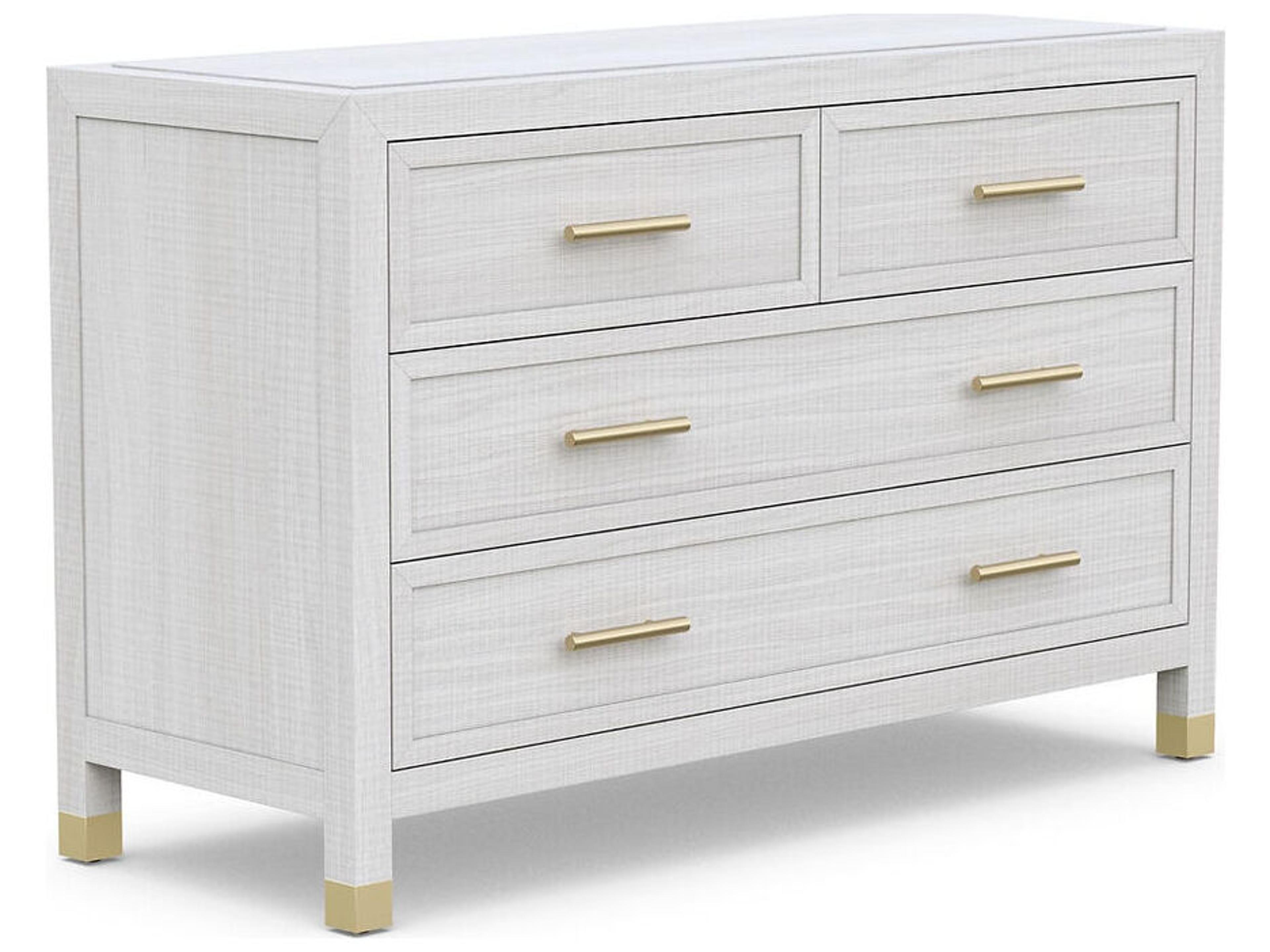 Corpus 4-Drawers Beach White Poplar Wood Dresser