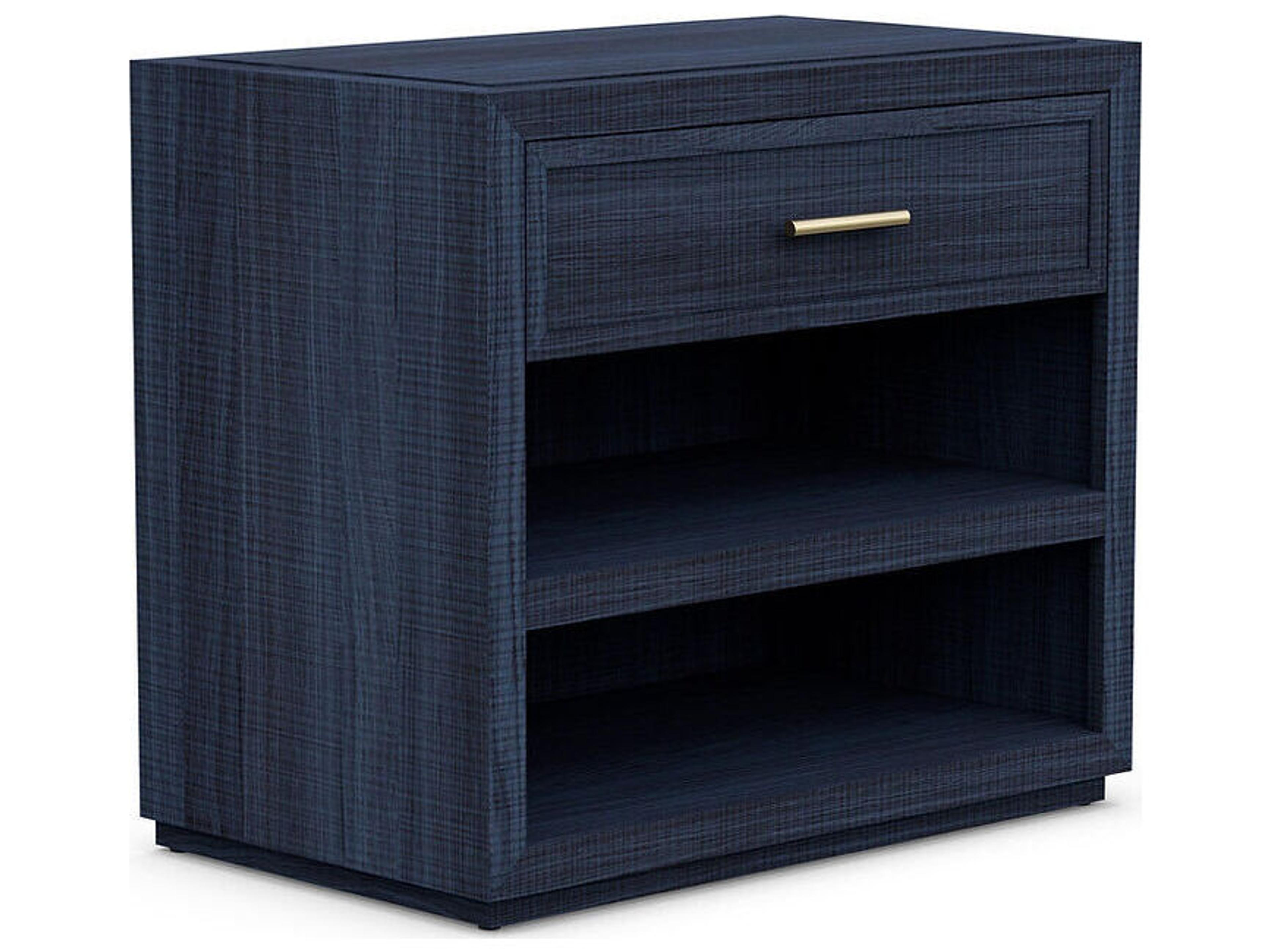 Corpus 1-Drawer Blue Poplar Wood Nightstand
