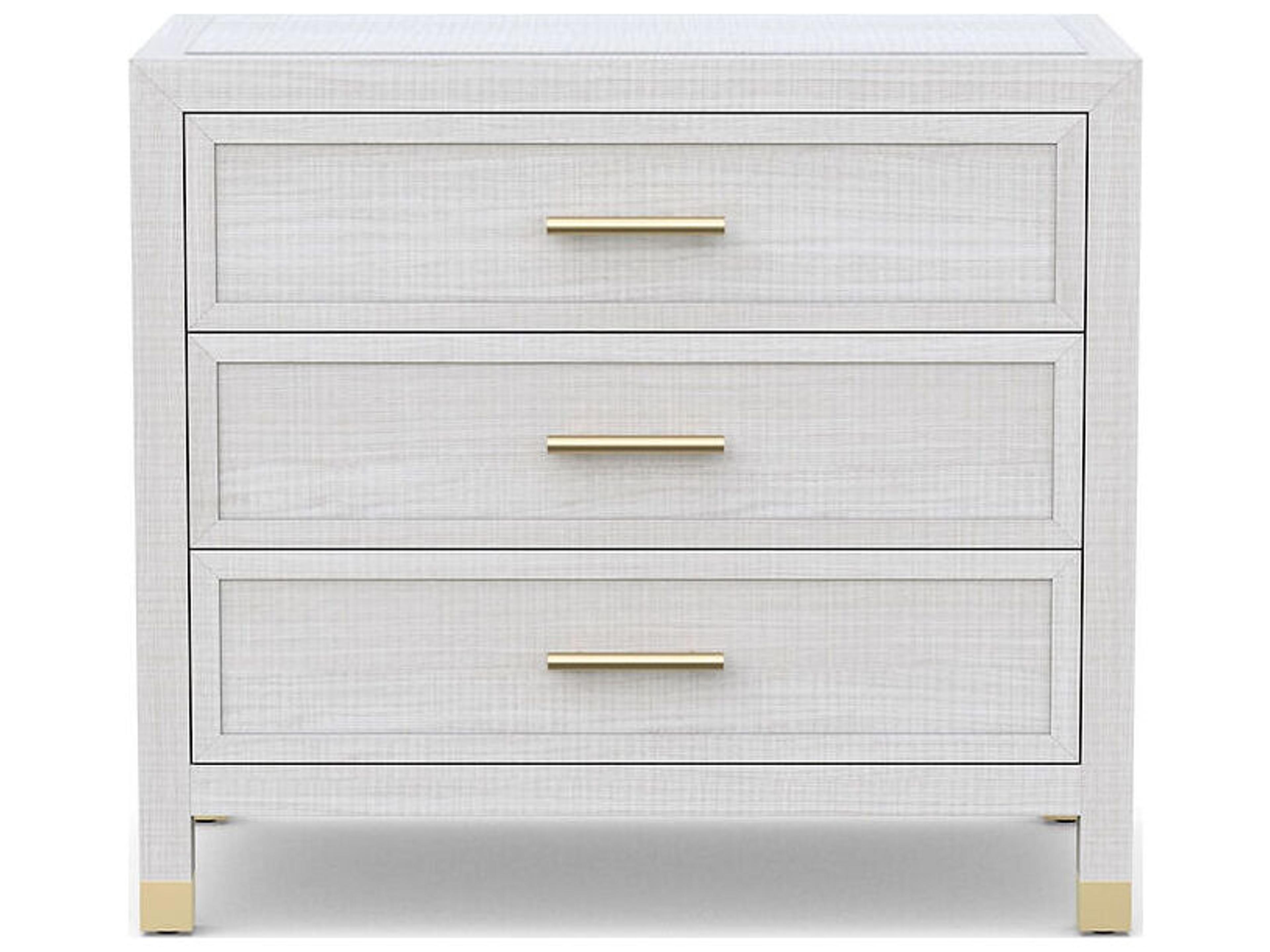 Case & Canvas Corpus 3-Drawers Beach White Poplar Wood Nightstand