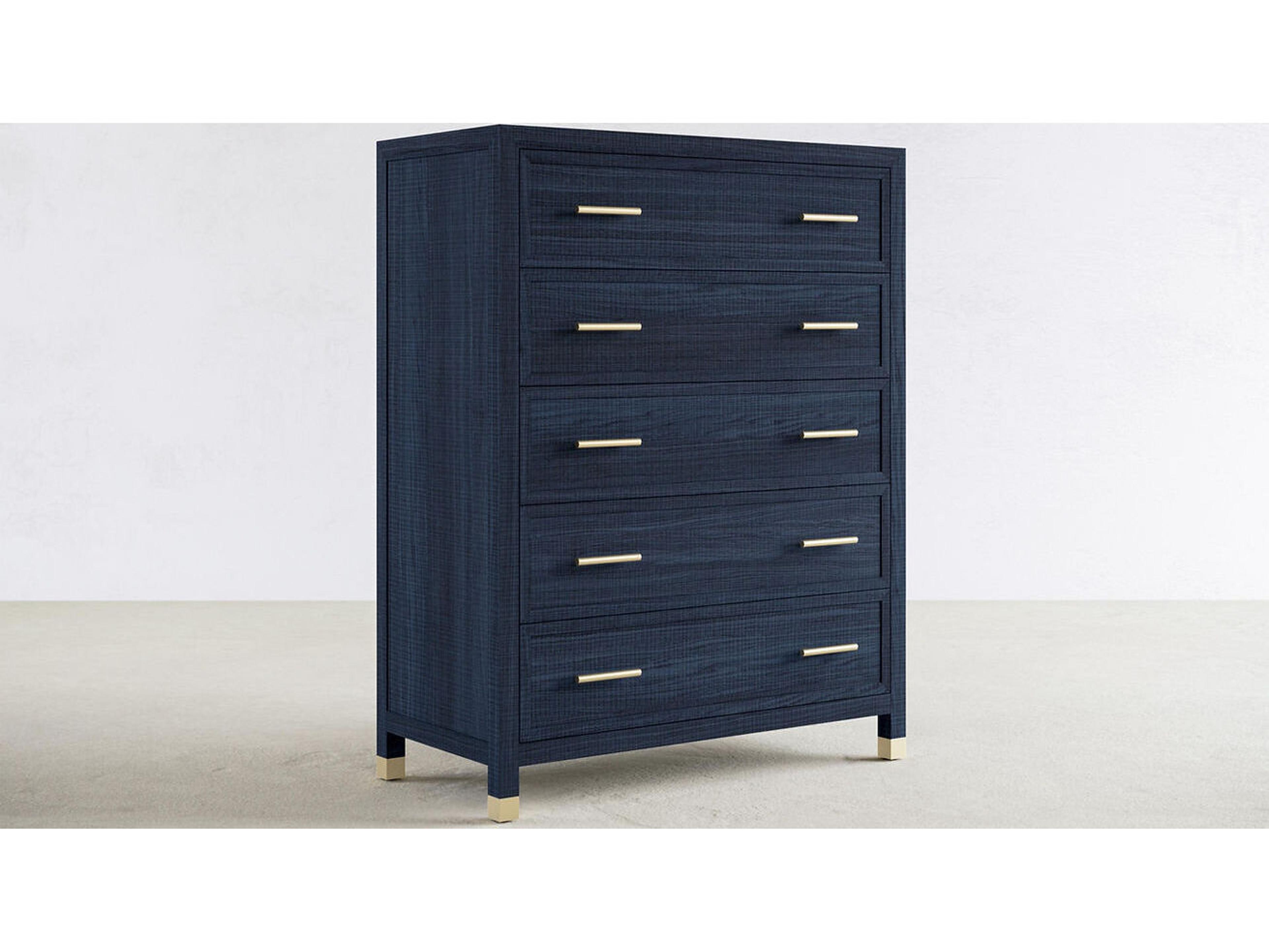 Case & Canvas Corpus 5-Drawers Blue Poplar Wood Dresser
