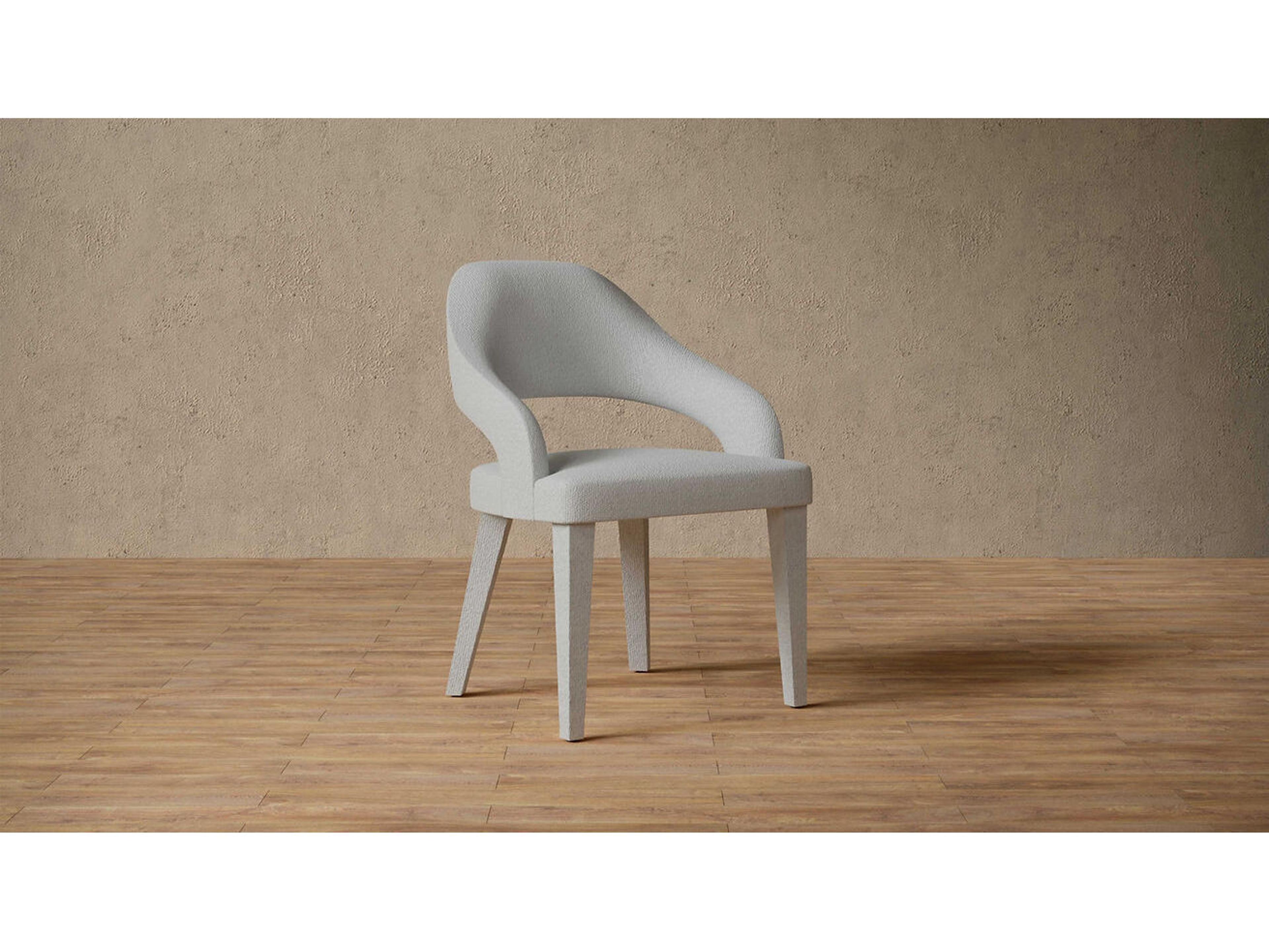 Case & Canvas Dayton Birch Wood Gray Upholstered Side Dining Chair