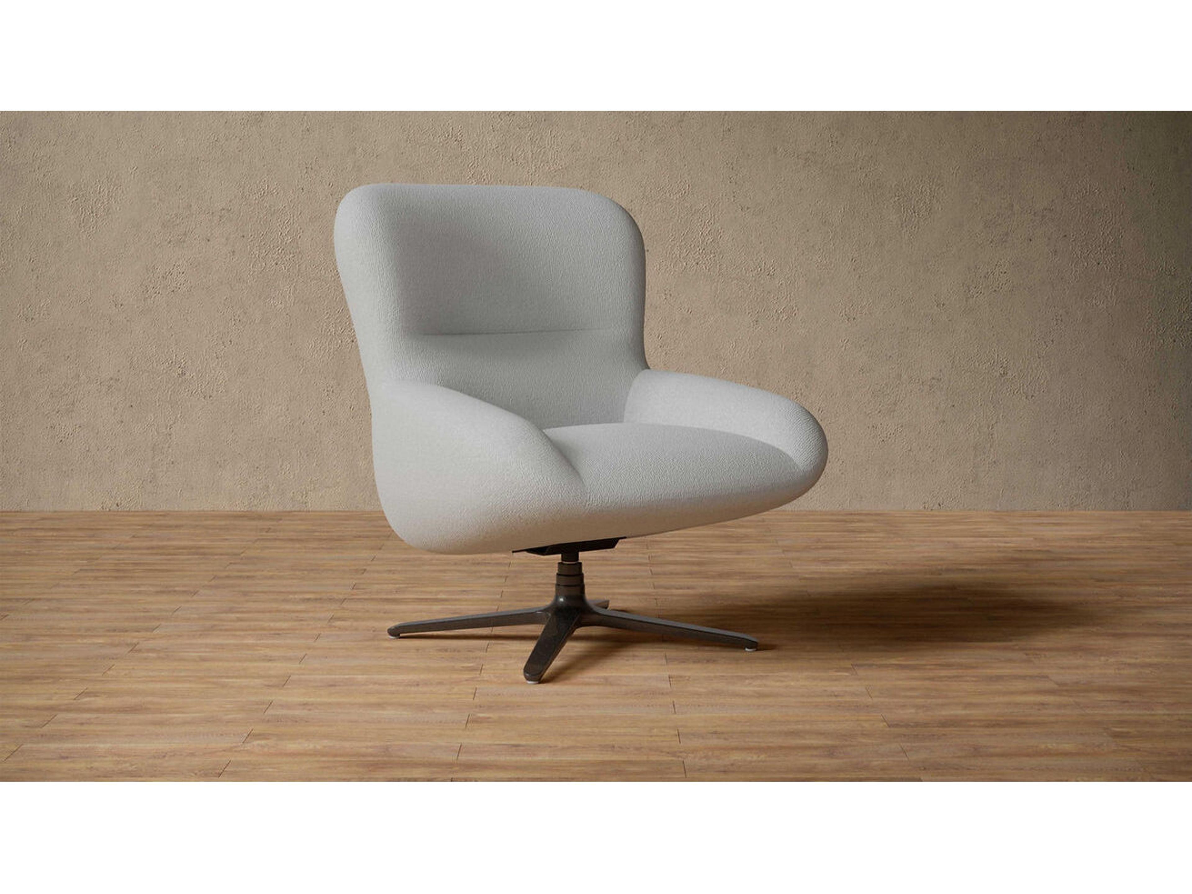 Case & Canvas Lockhart Revolving Gray Fabric Accent Chair