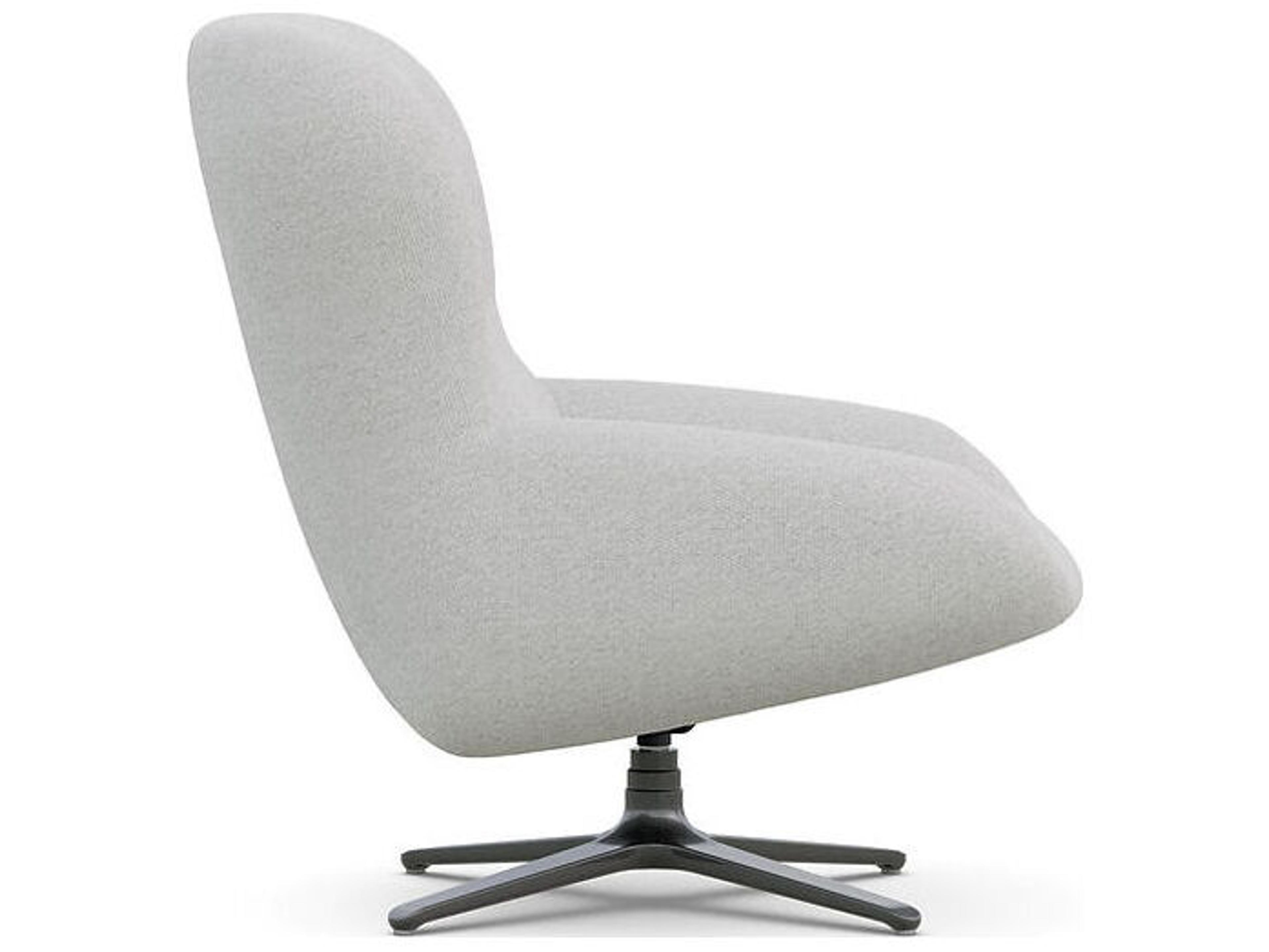 Case & Canvas Lockhart Revolving Gray Fabric Accent Chair