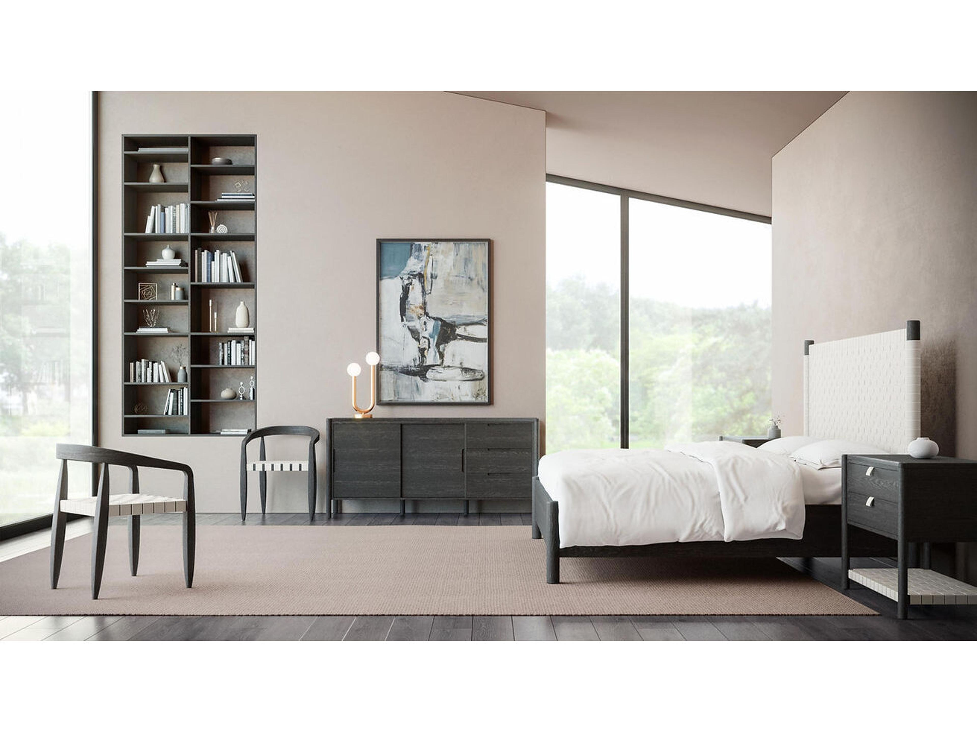 Case & Canvas Marfa Black Oak Wood Queen Platform Bed