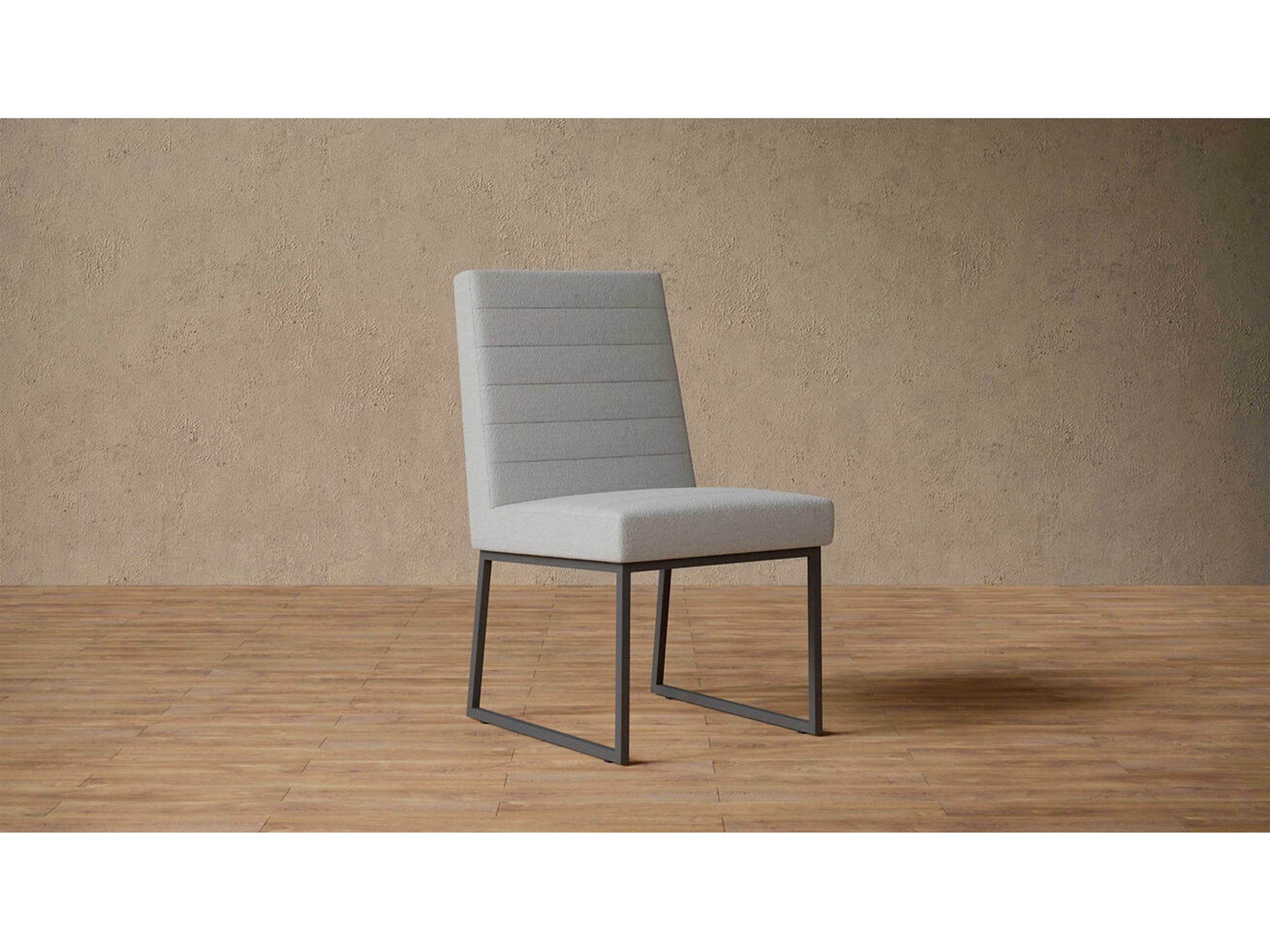 Case & Canvas Mason Ply Wood Gray Upholstered Side Dining Chair